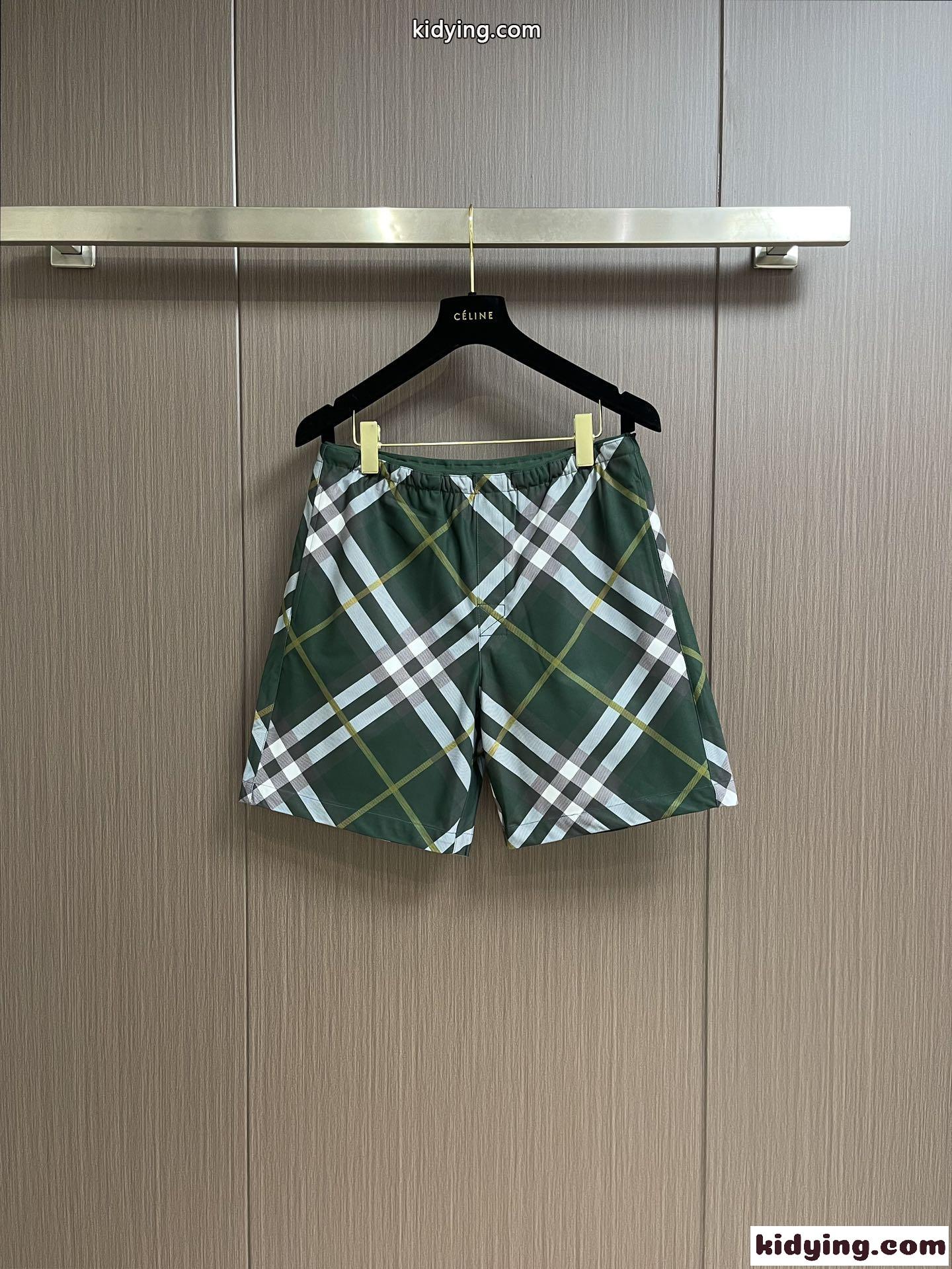 定番 チェック ショートパンツ バーバリー パンツ コピー メンズ ショーツ グリーン-1