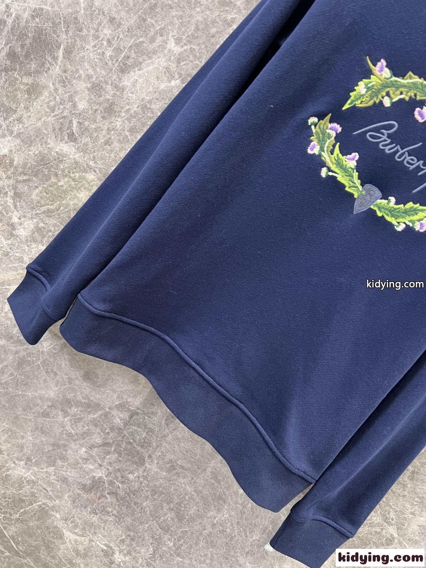 シスル ロゴ コットン スウェットシャツ バーバリー Tシャツ コピー ネイビー-3