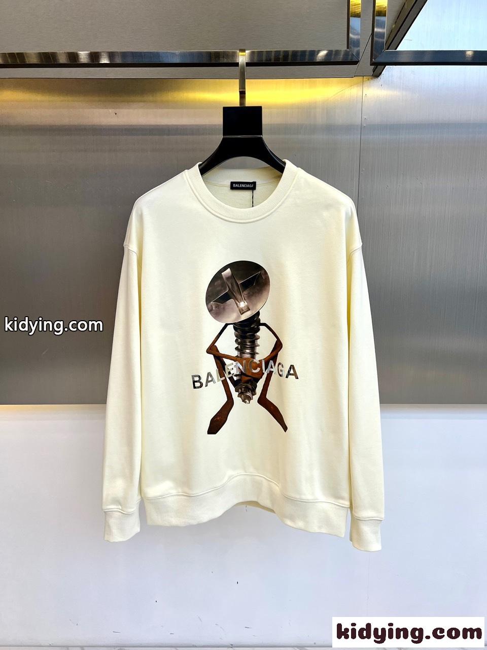 カジュアル プリント クルーネック スウェットシャツ バレンシアガ Tシャツ 偽物-2
