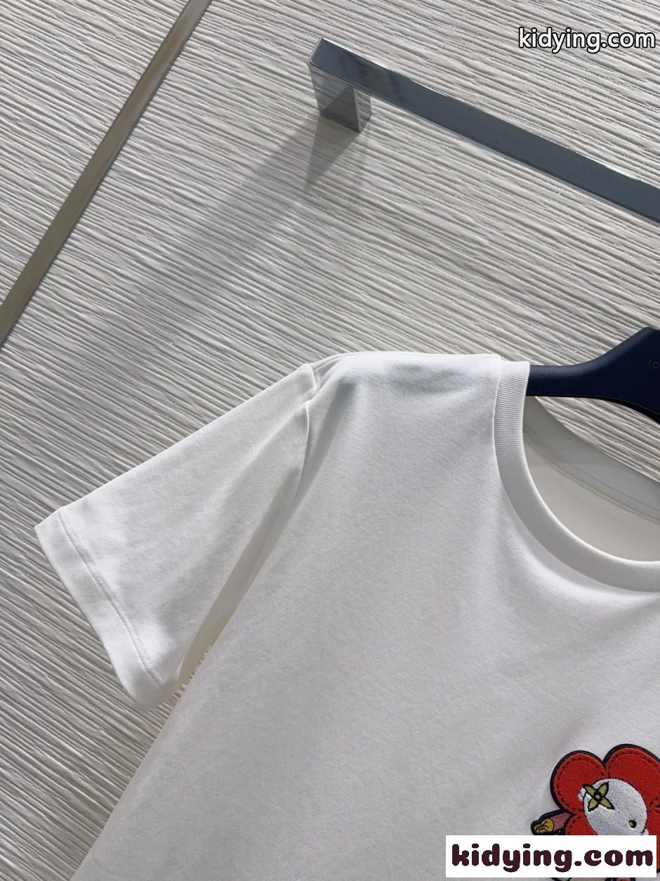 ヴィヴィエンヌパッチTシャツ ルイ・ヴィトン Tシャツ コピー コットン ホワイト-2