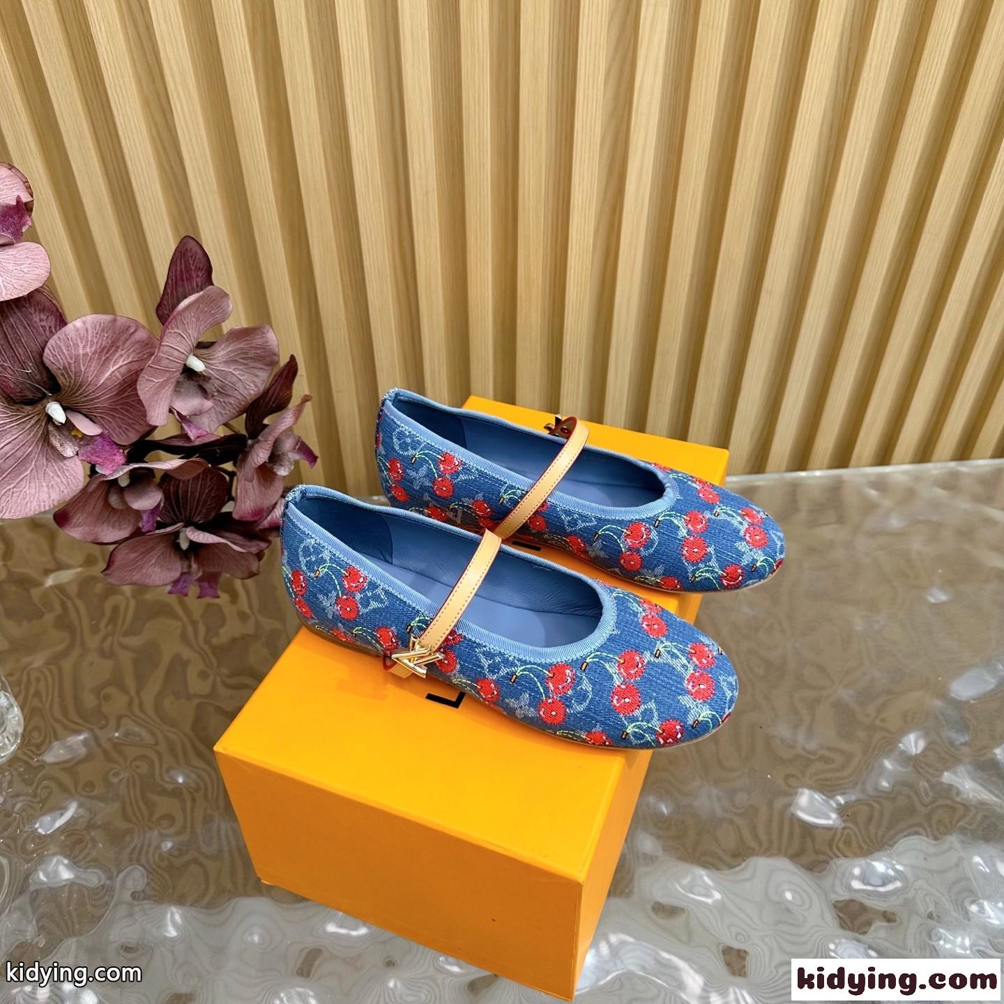 LV × TM ロミー バレリーナ ルイ・ヴィトン シューズ スーパーコピー ブルー-1