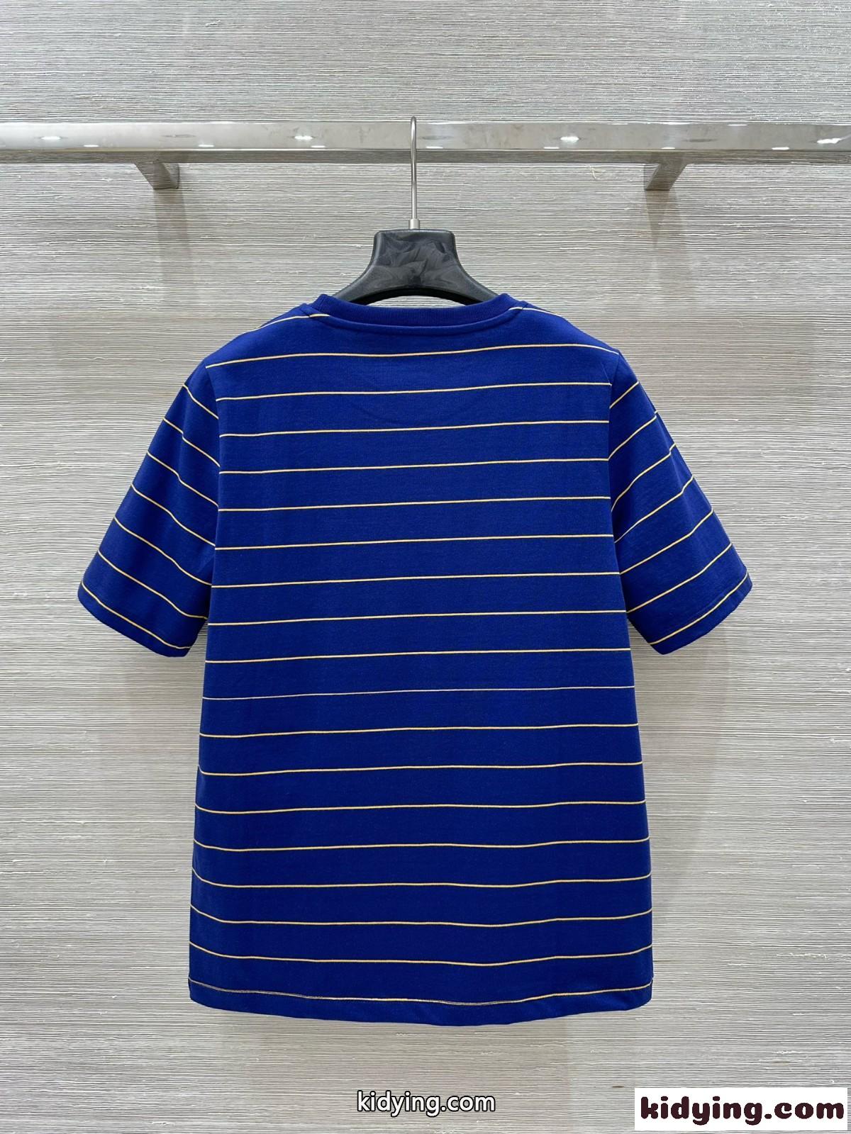 カジュアル 人気 ボーダー柄 半袖Tシャツ ミュウミュウ Tシャツ コピー 合わせやすい-4