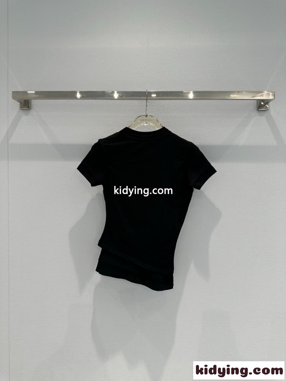 レイヤード風 半袖Tシャツ アレキサンダーワング Tシャツ コピー ブラック-3