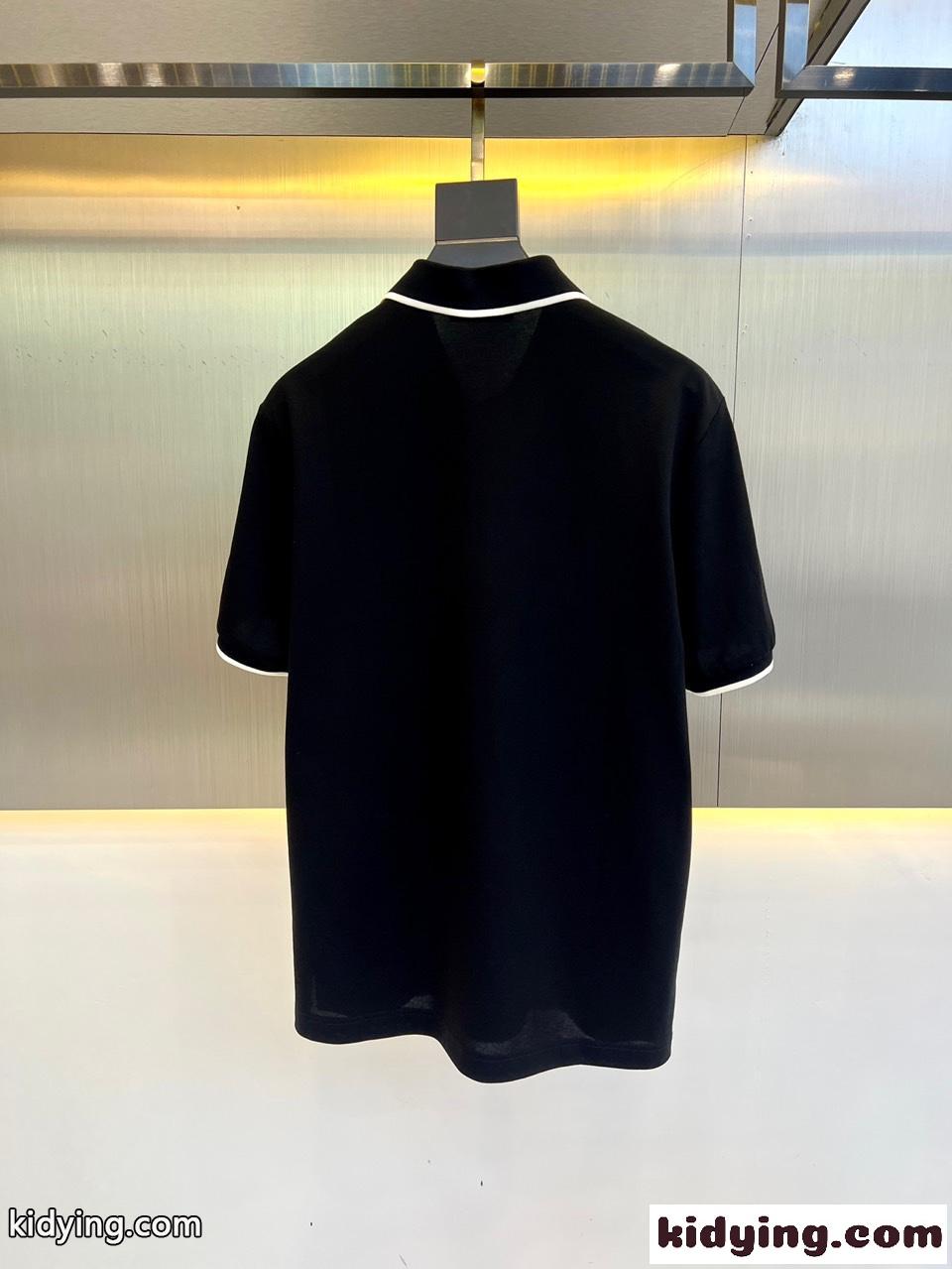 上品 カジュアル コットンピケ 半袖 ポロシャツ ジバンシィ Tシャツ コピー ブラック-3