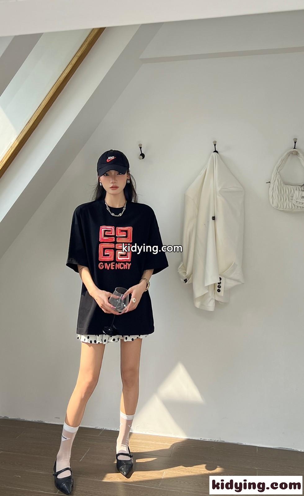 オーバーサイズ ユニセックス コットン 4G 半袖Tシャツ ジバンシィ Tシャツ コピー-4