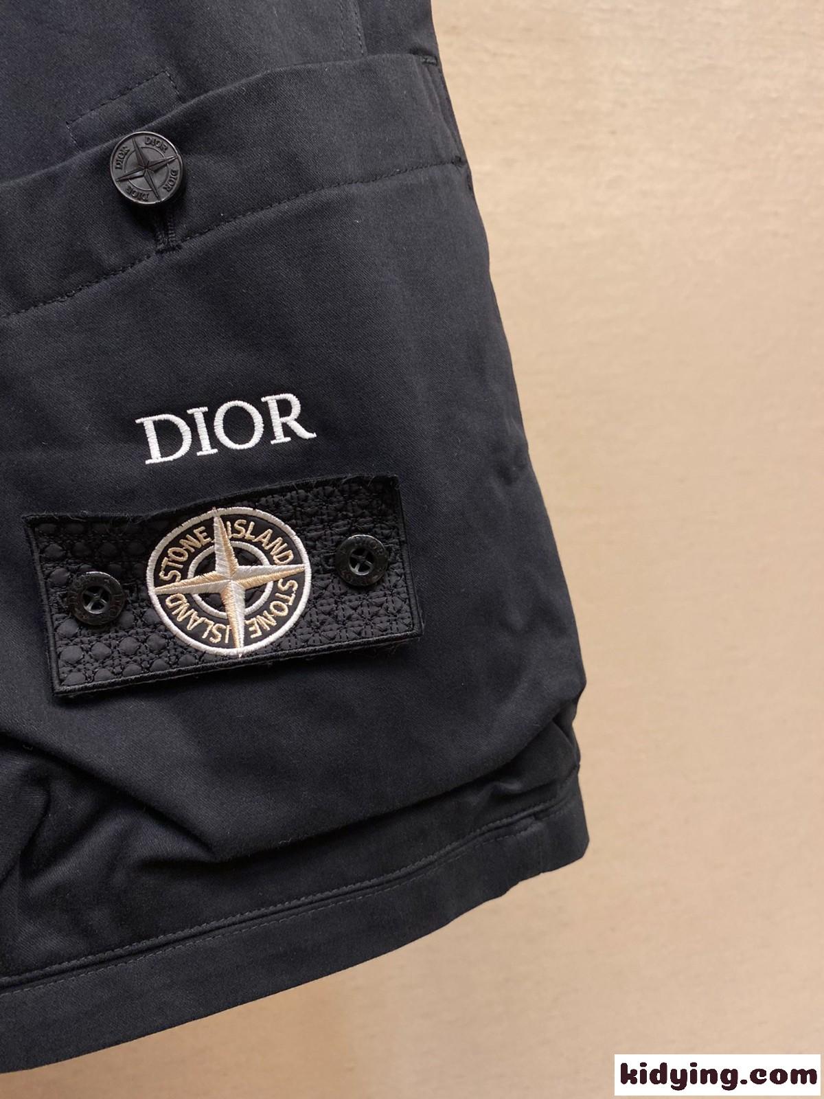 クリスチャン・ディオール パンツ コピー DIOR AND STONE ISLAND バミューダショートパンツ ブラック-3