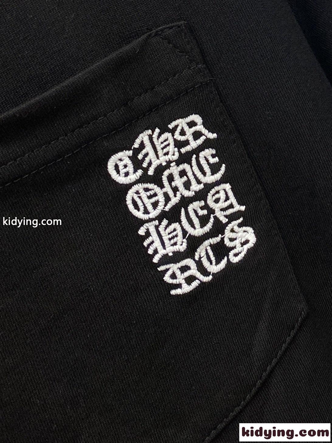 シンプル カジュアル クロムハーツ 半袖Tシャツ コピー 刺繍入り ブラック-2