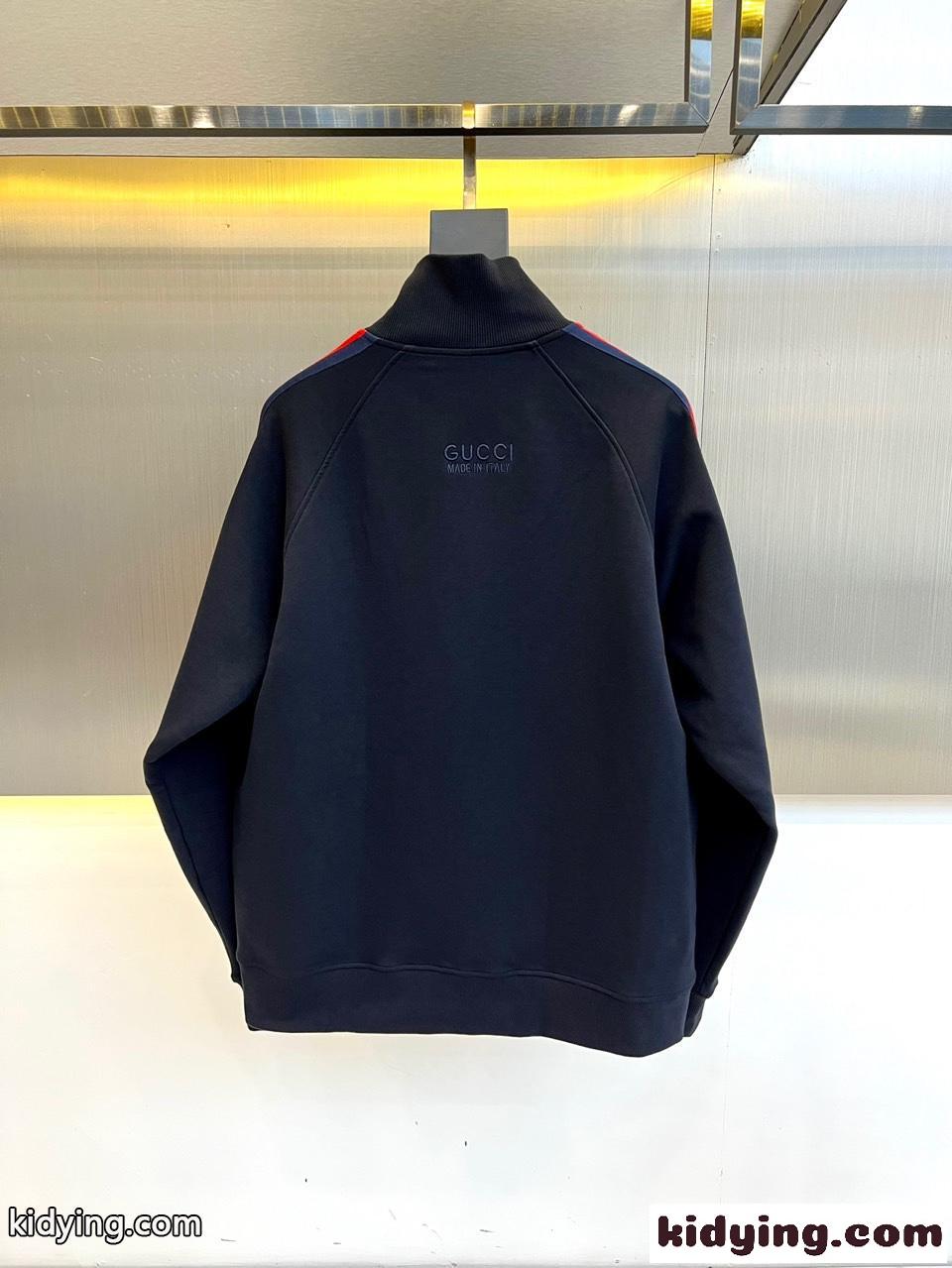 大人 カジュアル ジップアップ ブルゾン グッチ ジャケット コピー ネイビー-3