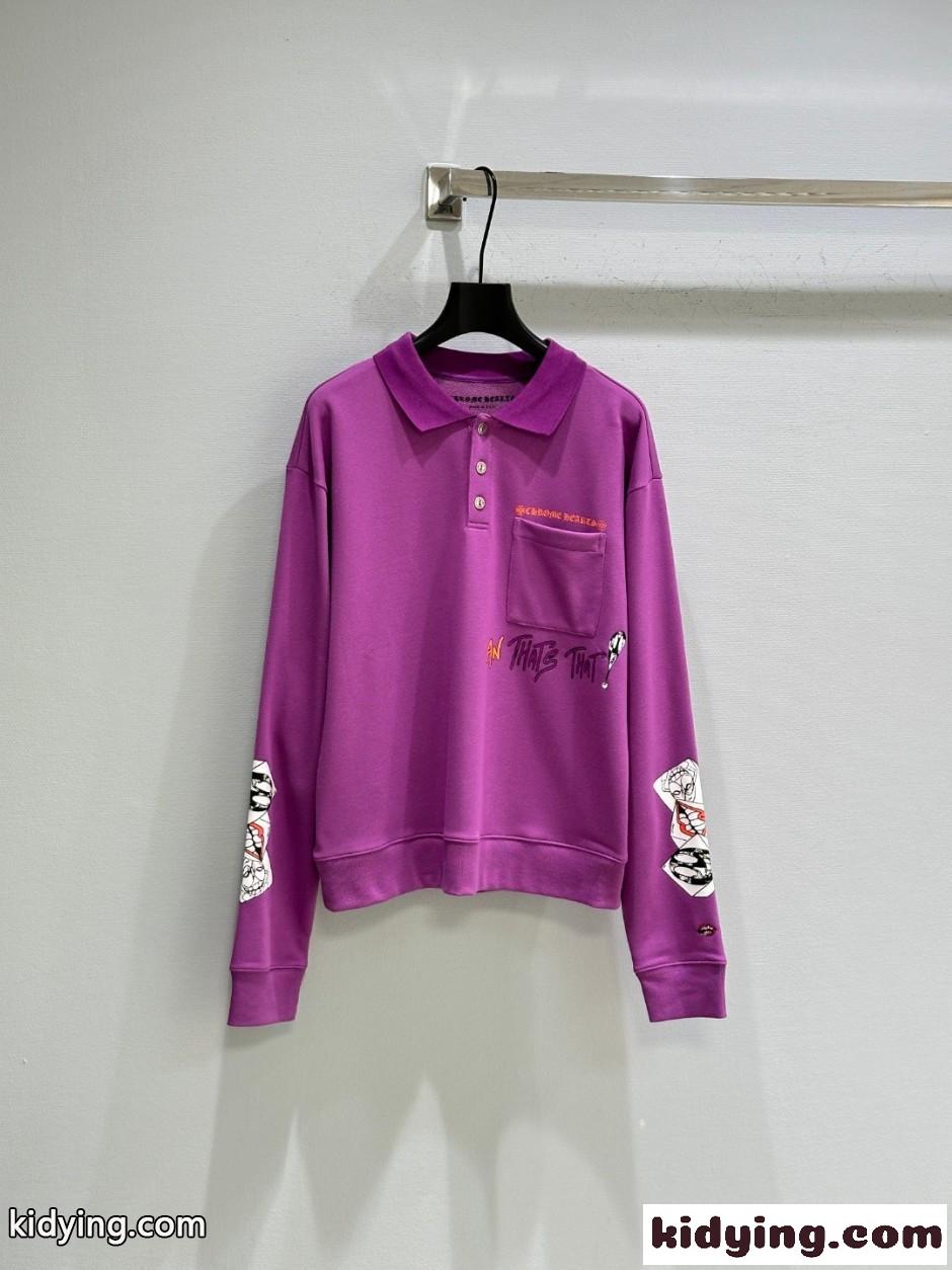 Chrome Hearts × Matty Boy コットン ポロシャツ クロムハーツ Tシャツ 偽物 パープル-0