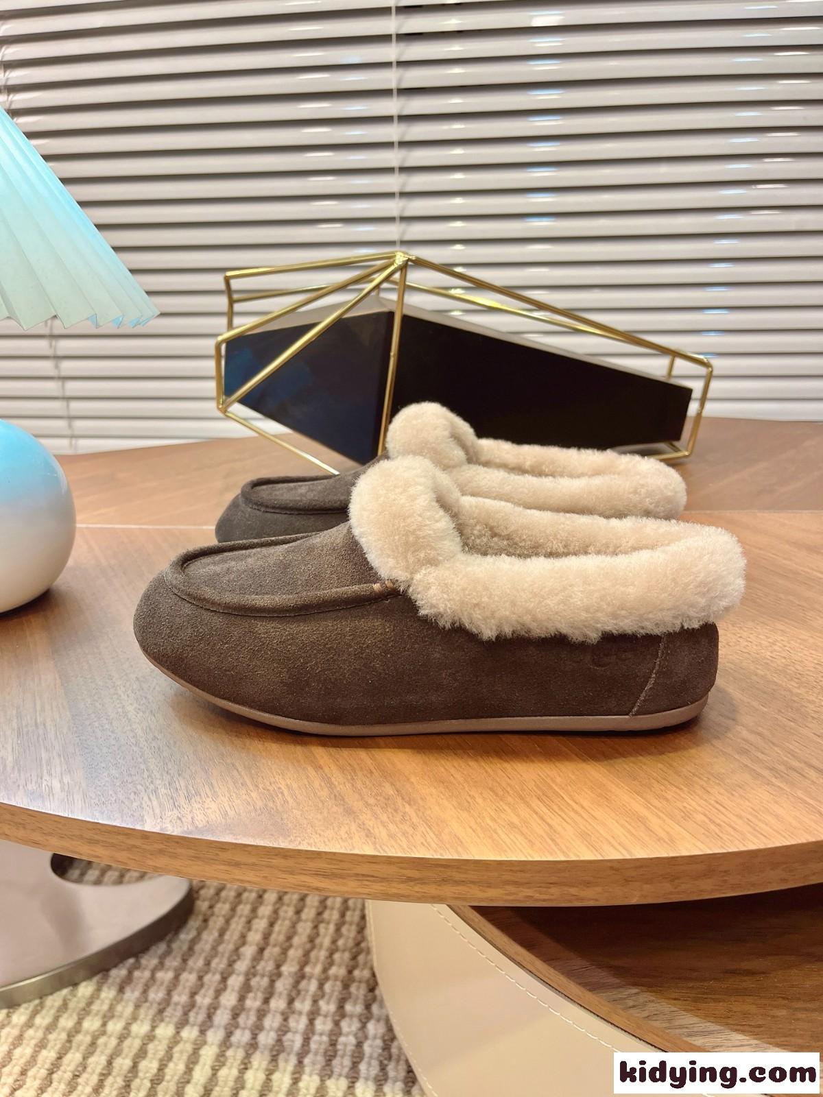 UGG スエード ムートン シューズ アグ モカシン スーパーコピー シンプル ブラウン-5
