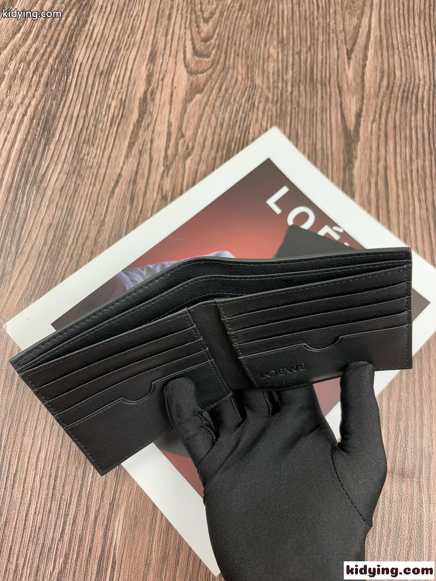 洗練された アナグラム 2つ折り財布 ウォレット ロエベ 財布 コピー ブラック-4