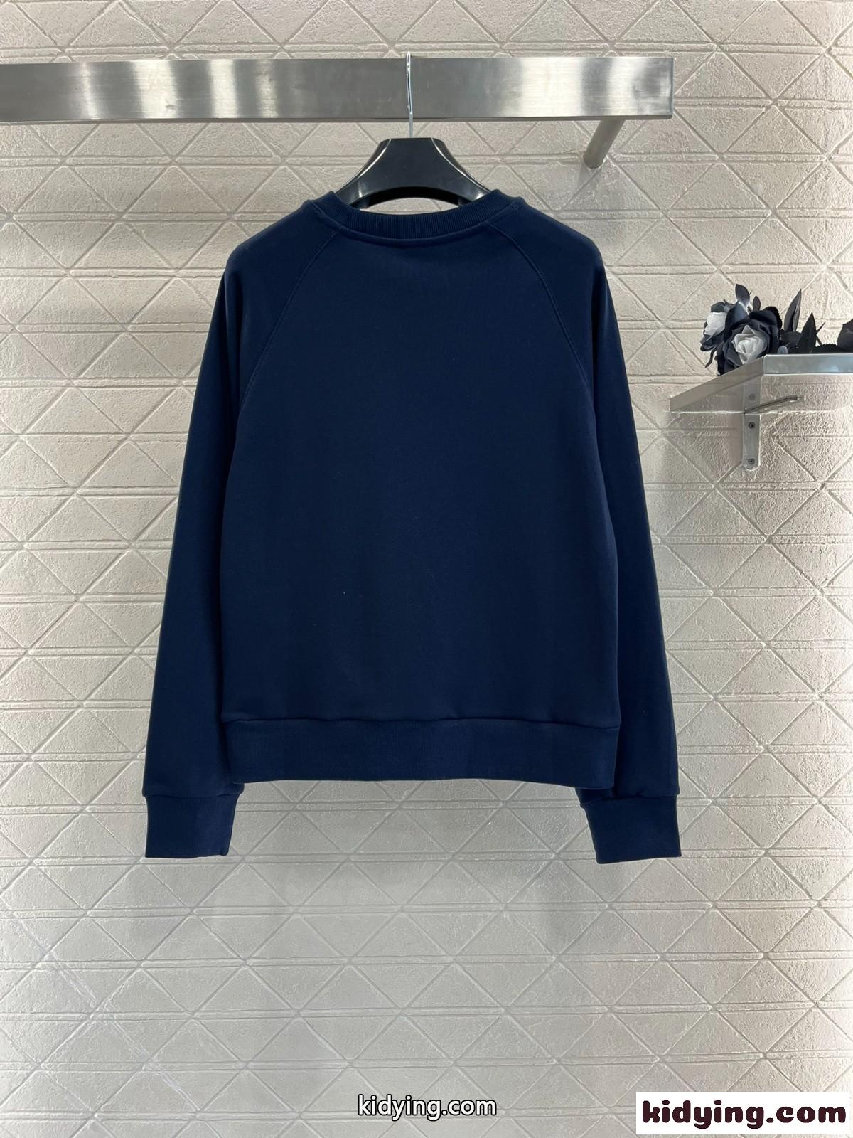 定番 カジュアル ロゴ入り スウェットシャツ セリーヌ Tシャツ コピー ネイビー-2