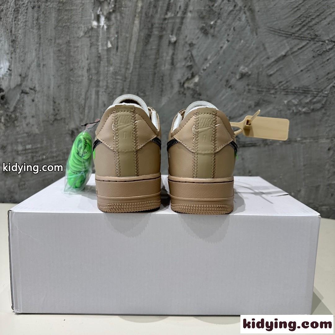 大人気 OFF-WHITE X Air Force 1 オフホワイト スニーカー コピー ベージュ-1