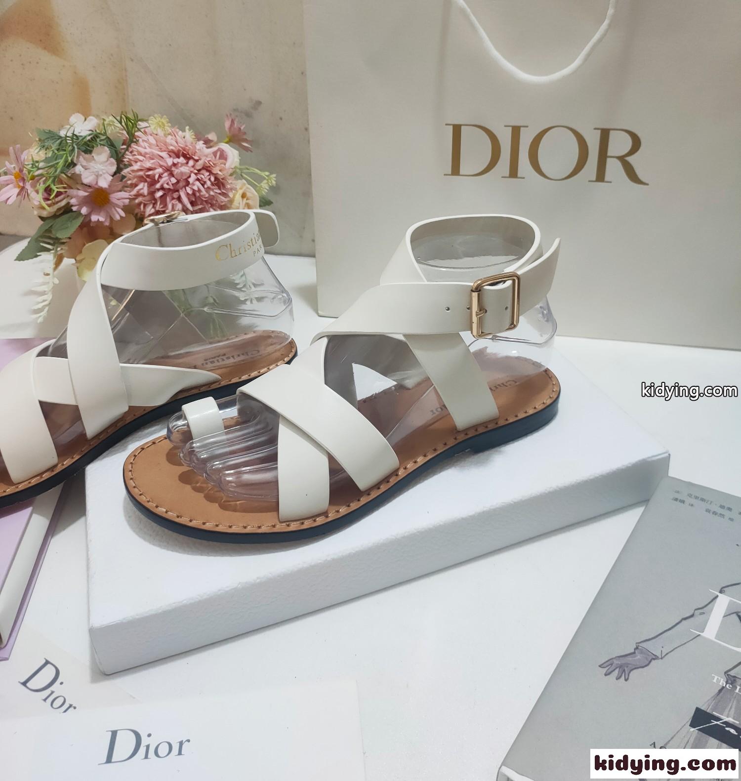 Dioriviera Dior Sun トゥリング サンダル クリスチャン・ディオール サンダル コピー ホワイト-0
