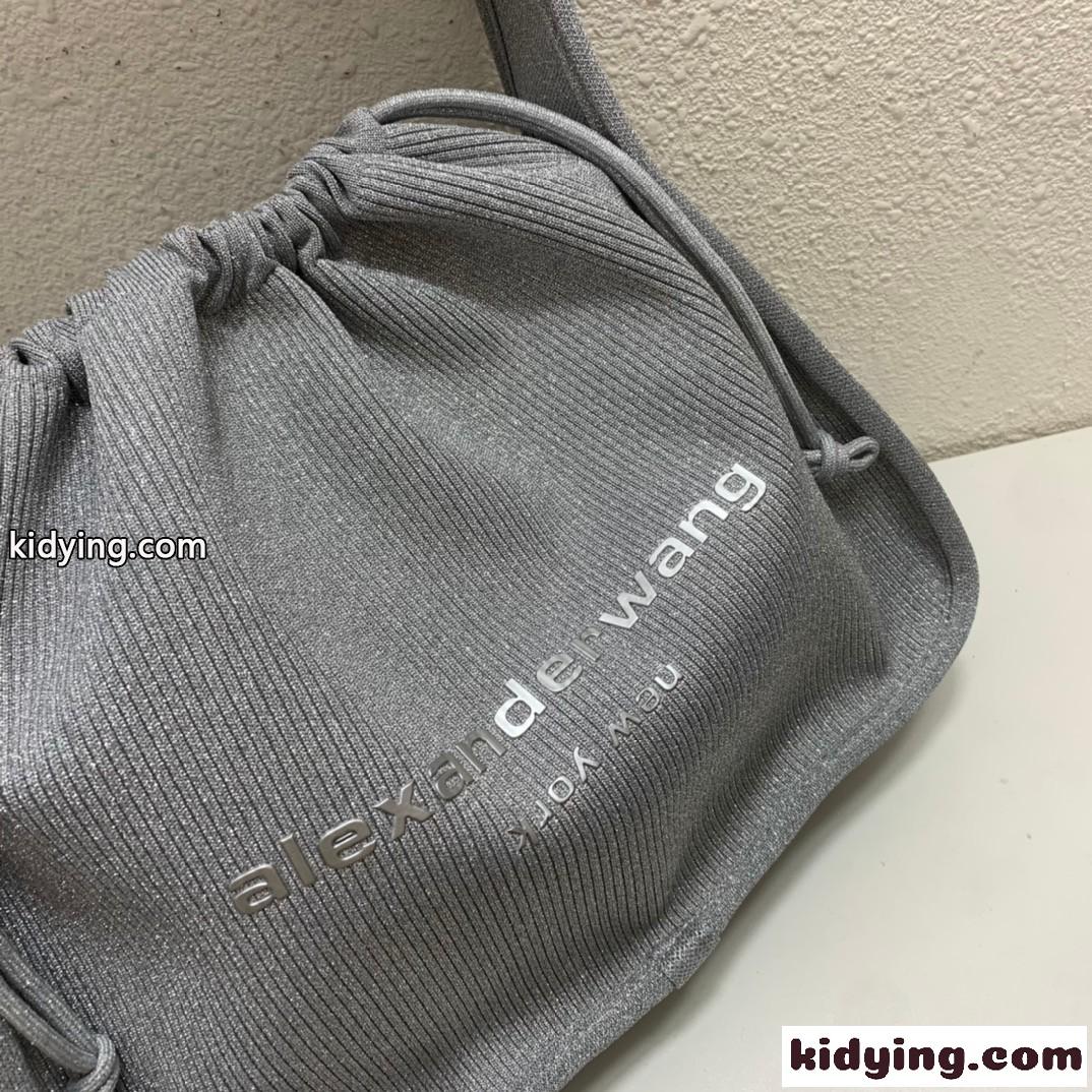 Alexander Wang Ryan スモール リブニット ハンドバッグ アレキサンダーワング バッグ コピー シルバー-4