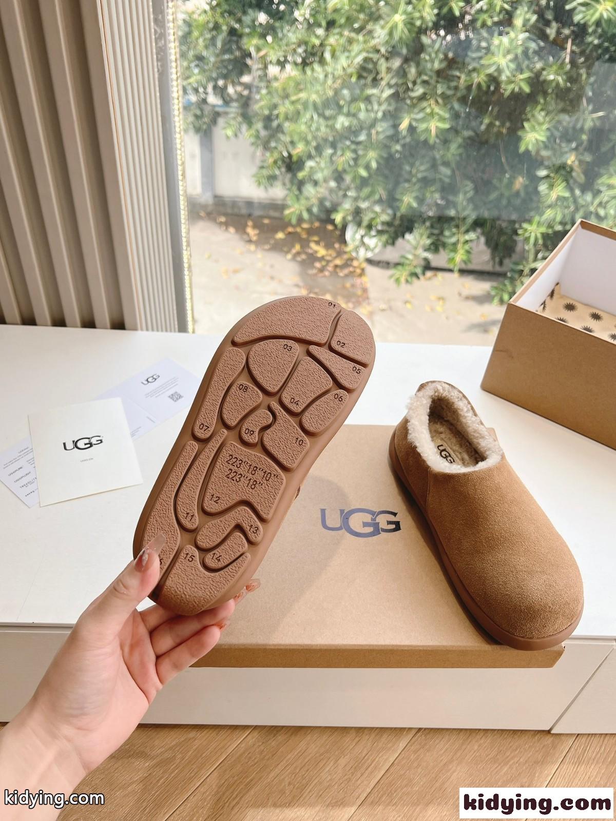 シンプル 合わせやすい もこもこ レディースブーティ アグ ブーツ 偽物 キャメル-4