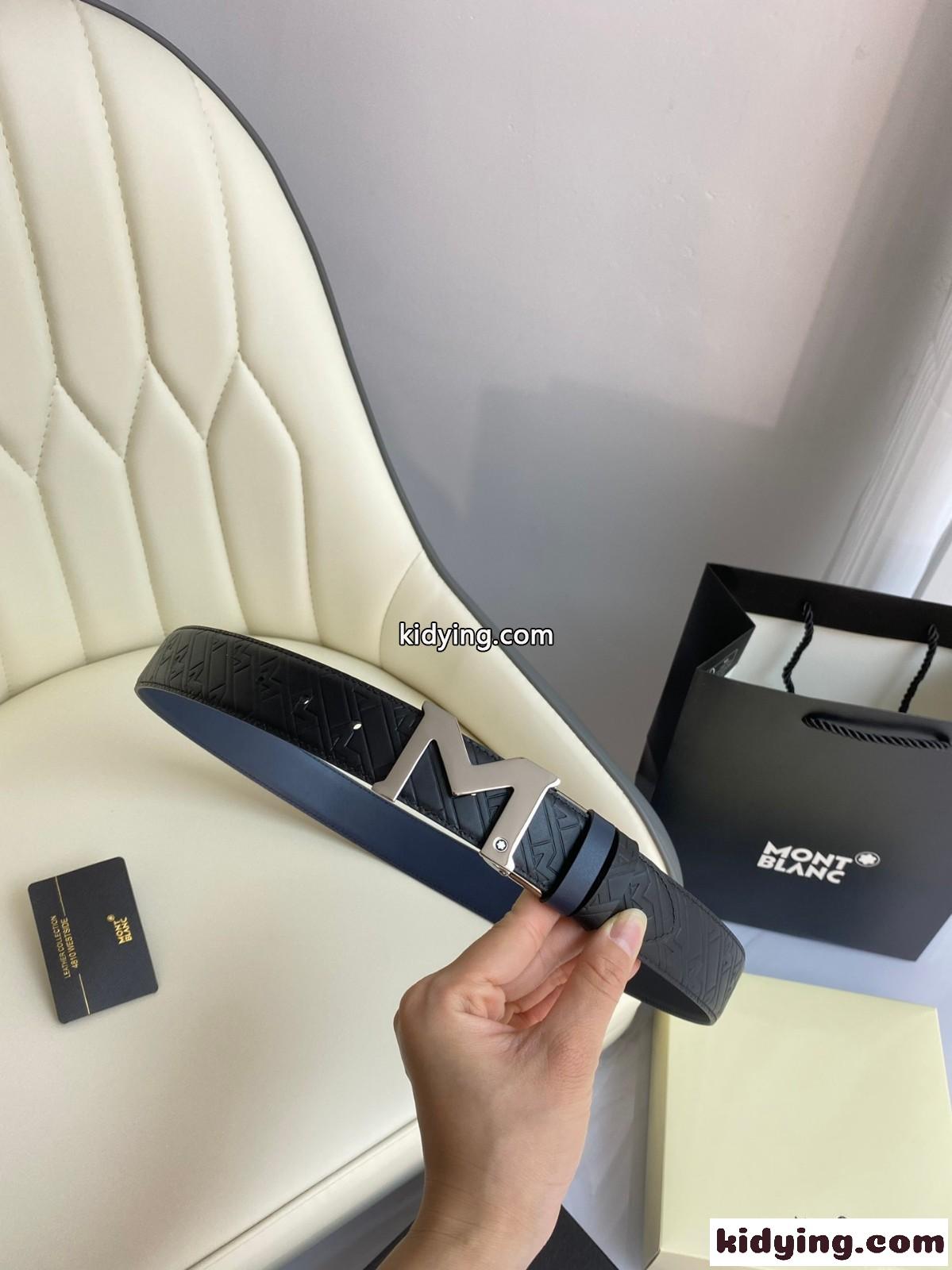 M バックル フリーカット レザーベルト モンブラン ベルト コピー メンズ-3