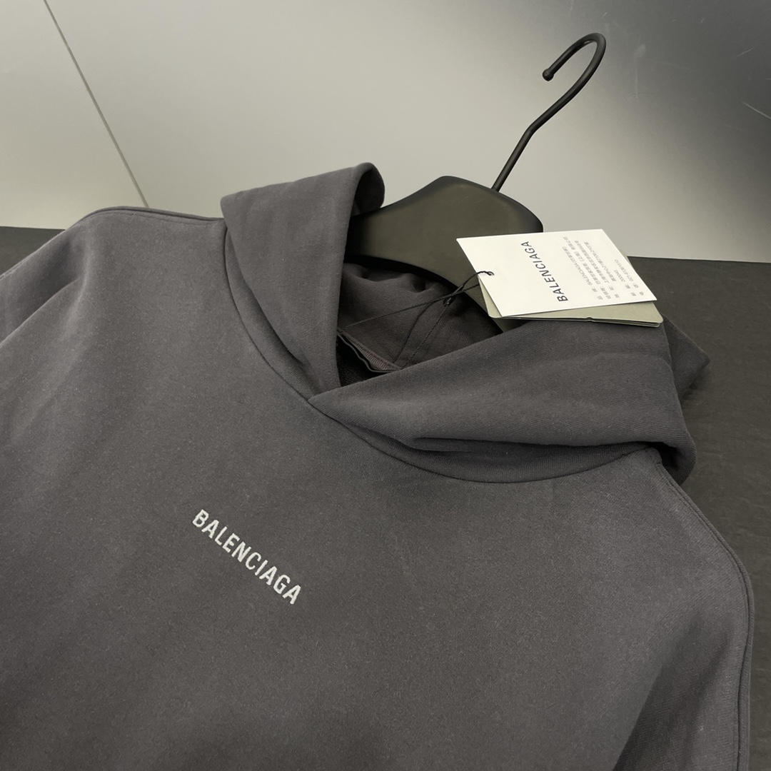 人気 バレンシアガ BALENCIAGA BACK HOODIE ミディアムフィット コピー ブラック-2
