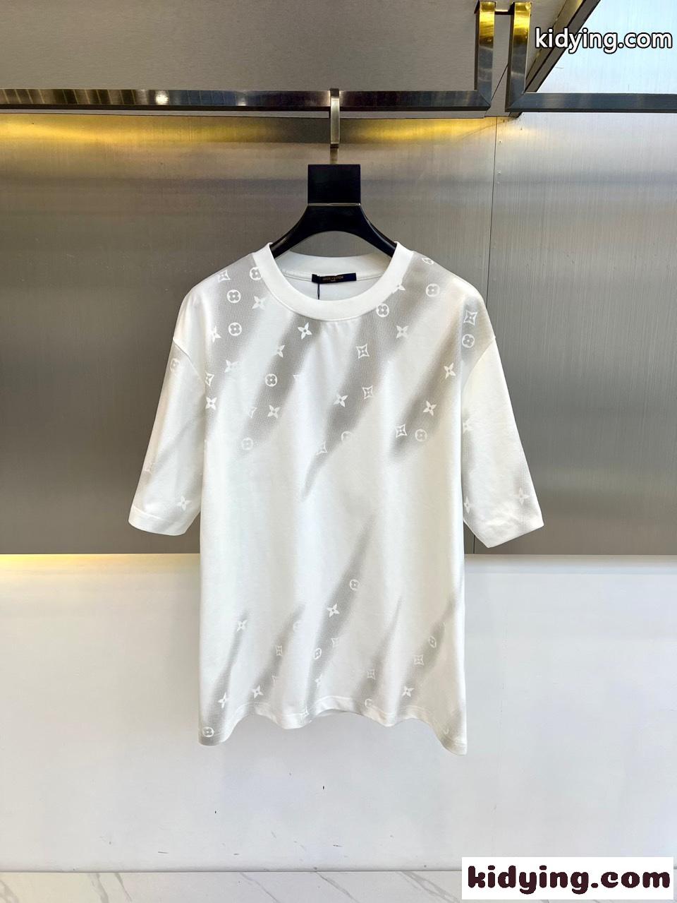 お洒落 カジュアル ルイ・ヴィトン Tシャツ コピー ロゴ 半袖Tシャツ ホワイト-0