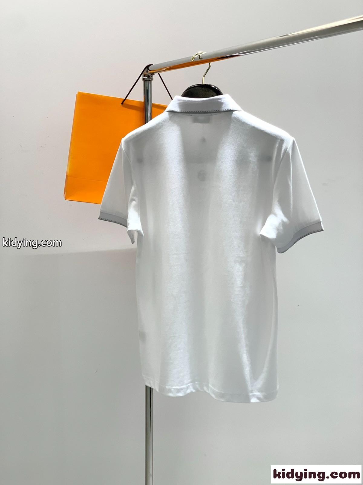 シンプル 合わせやすい メンズ ポロシャツ エルメス Tシャツ コピー ホワイト-1