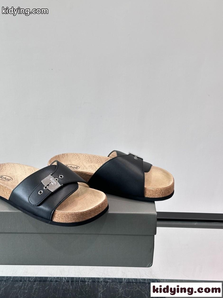 バレンシアガ コピー BALENCIAGA × Scholl コラボレーション サンダル ブラック-3
