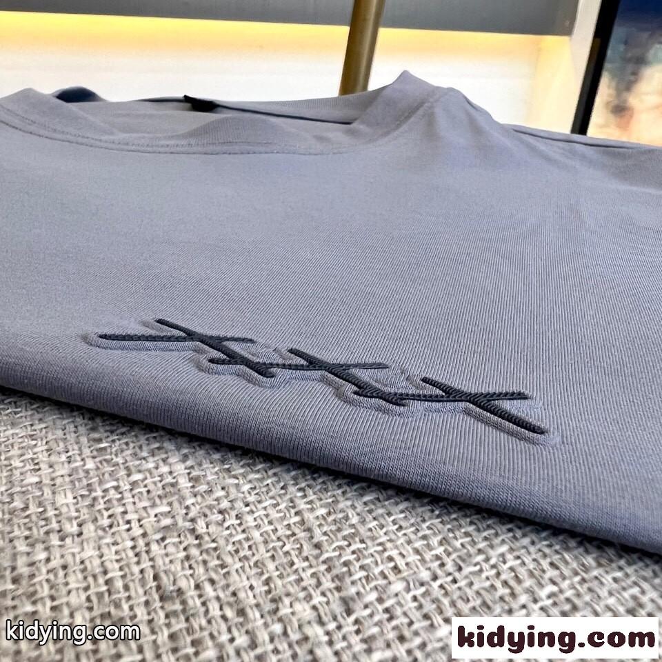 定番 合わせやすい クルーネック エルメネジルド・ゼニア Tシャツ コピー 半袖Tシャツ グレー-3