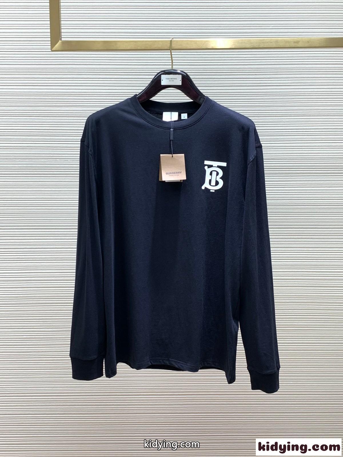 定番 カジュアル ロゴ 長袖Tシャツ バーバリー Tシャツ コピー ブラック-0