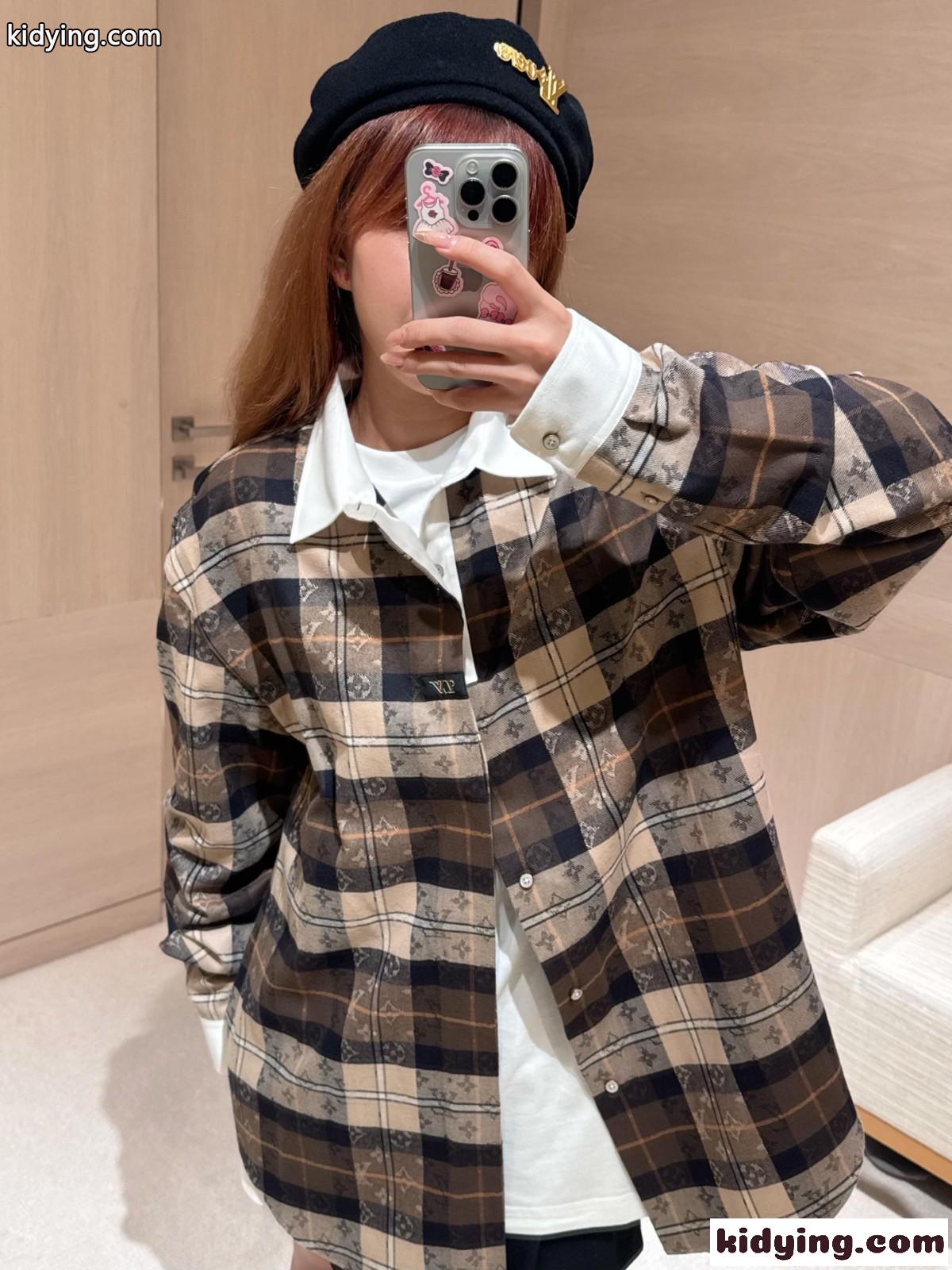 モノグラム フランネル ロングスリーブ ポロシャツ ルイ・ヴィトン Tシャツ コピー ユニセックス-4
