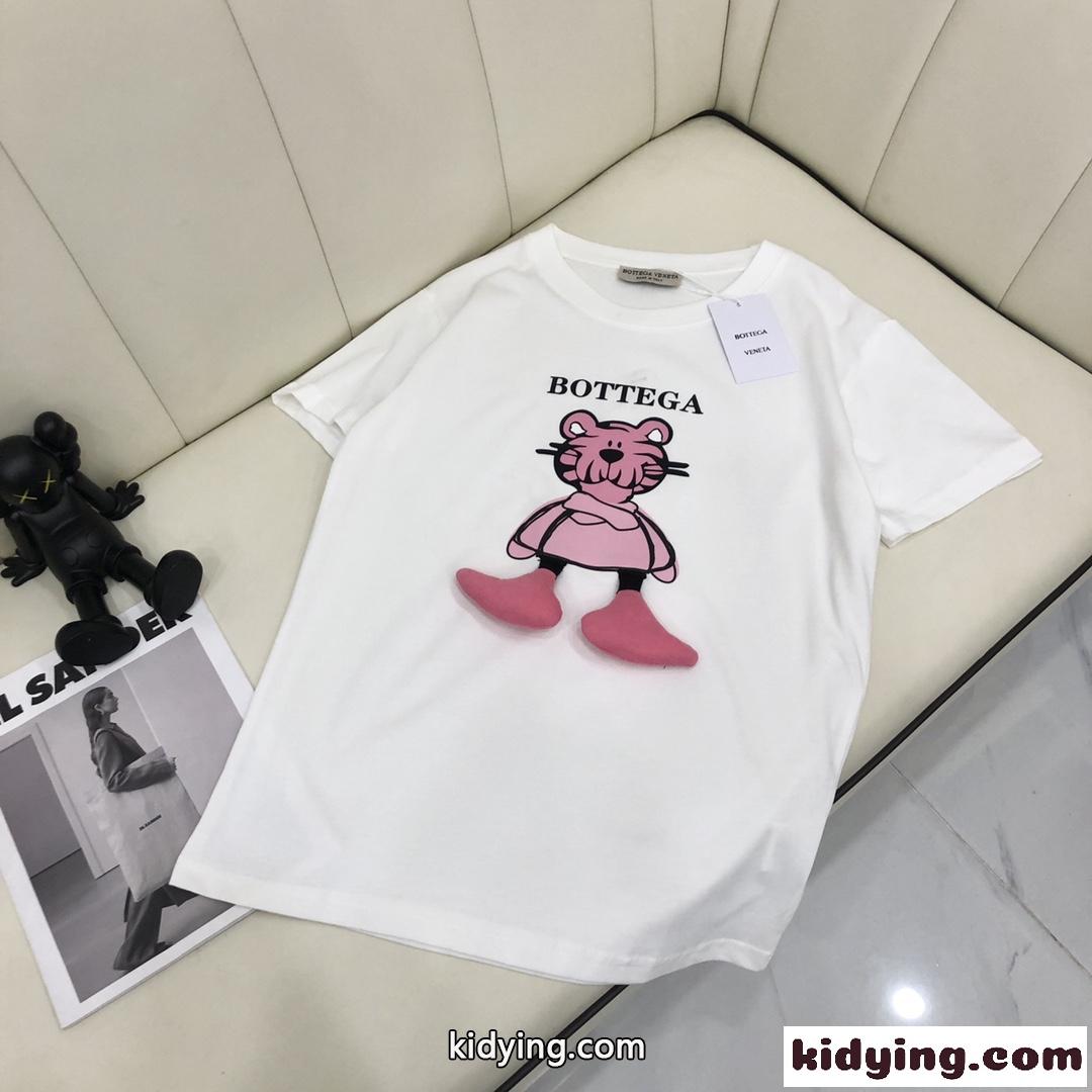 超可愛い プリント ラウンドネック プルオーバー ボッテガヴェネタ tシャツ コピー 半袖 カジュアル おしゃれ-1