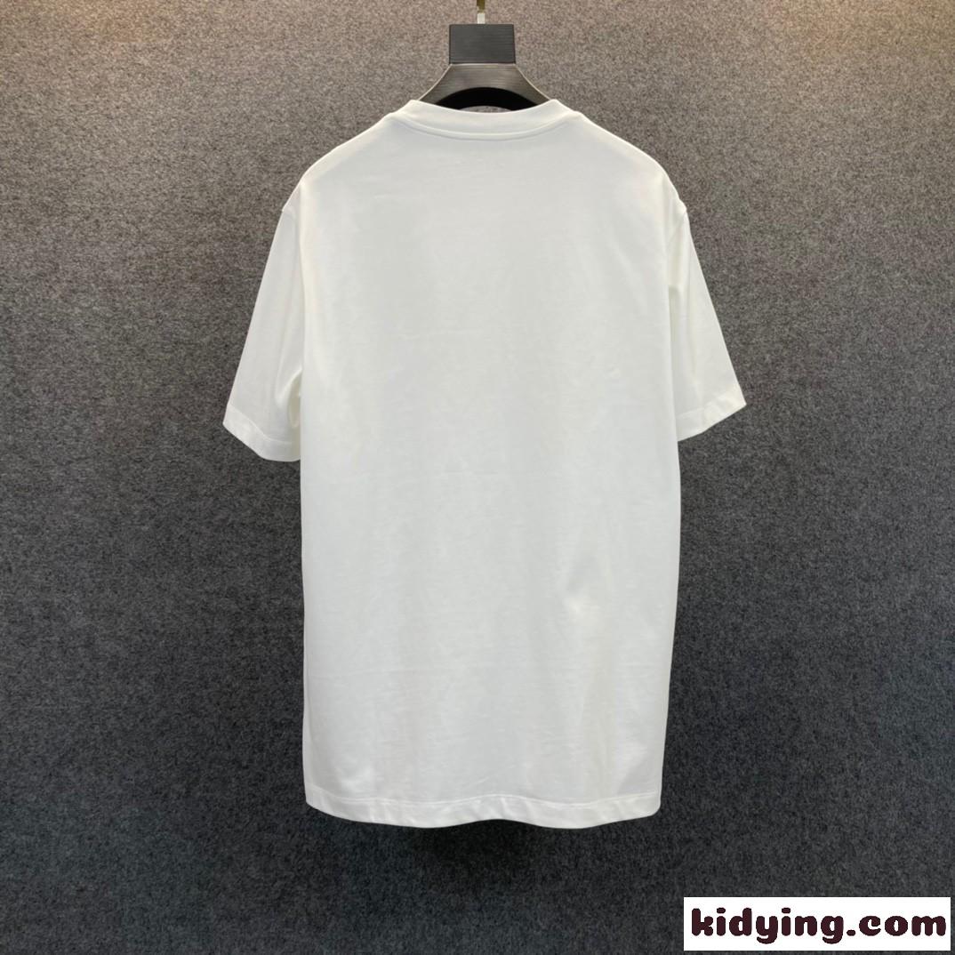 バーバリー 半袖Tシャツ コピー ベーシック クルーネックロゴプリント 快適 Tシャツ-4