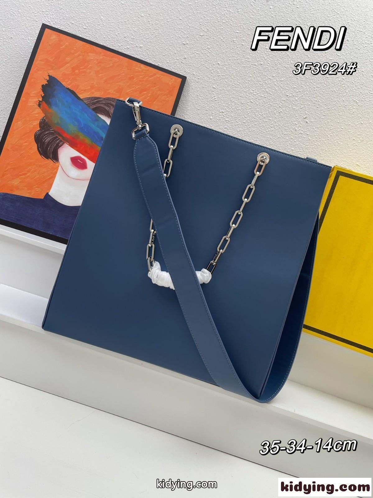 Fendi Pack ミディアム ショッピングバッグ フェンディ バッグ コピー レディース ブルー-1