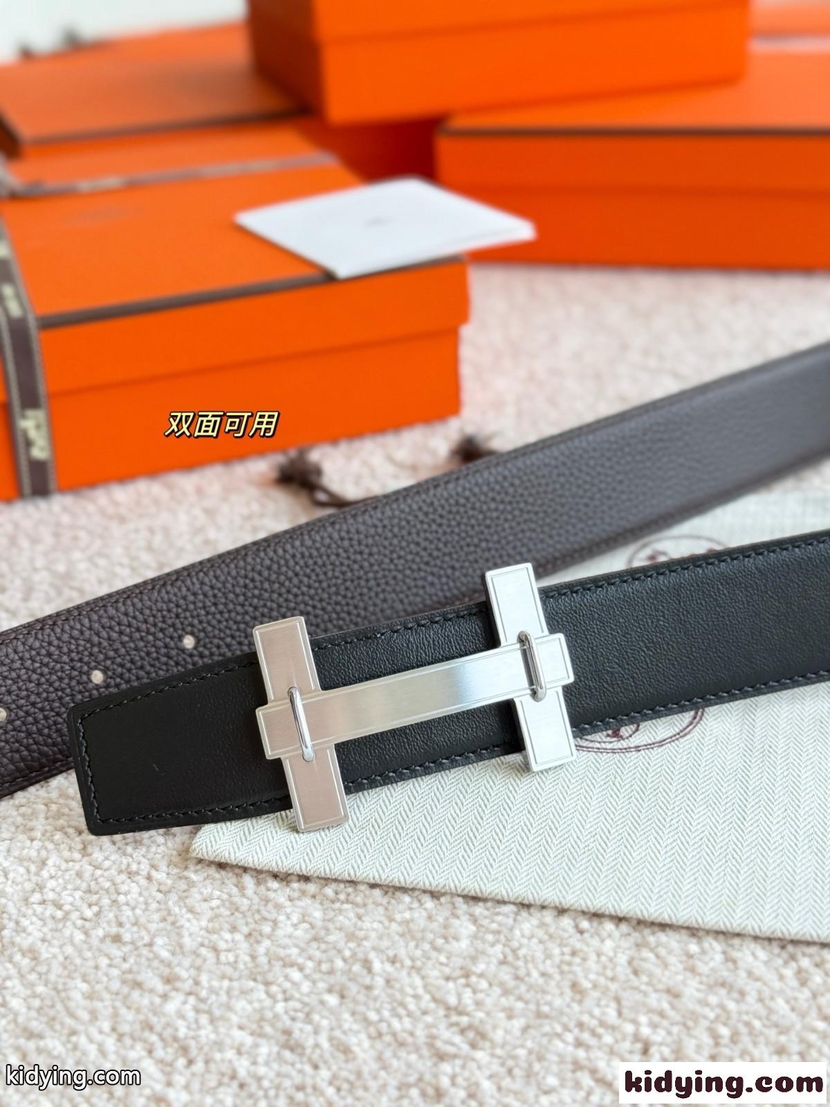 リバーシブル レザーベルト Hジャンピング エルメス ベルト コピー 38MM-3