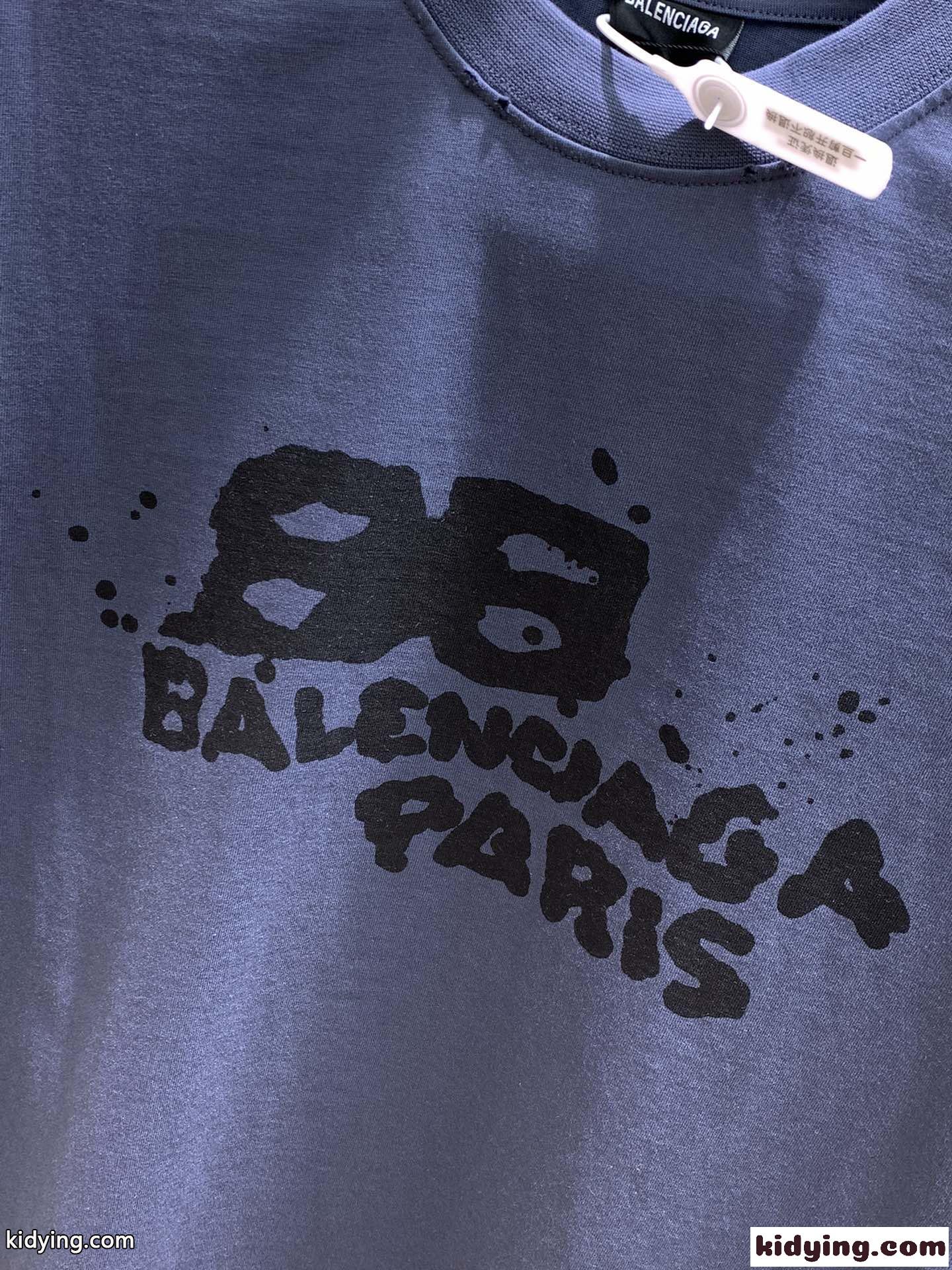 人気 カジュアル HAND DRAWN BB ICON 半袖Tシャツ バレンシアガ Tシャツ コピー ブルー-2