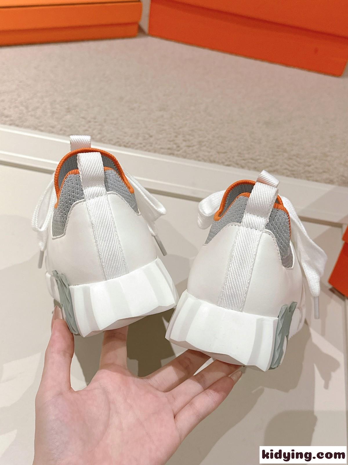 エルメス スニーカー コピー デパール スリッポンスニーカー カジュアル 軽量 ニット&レザー-1