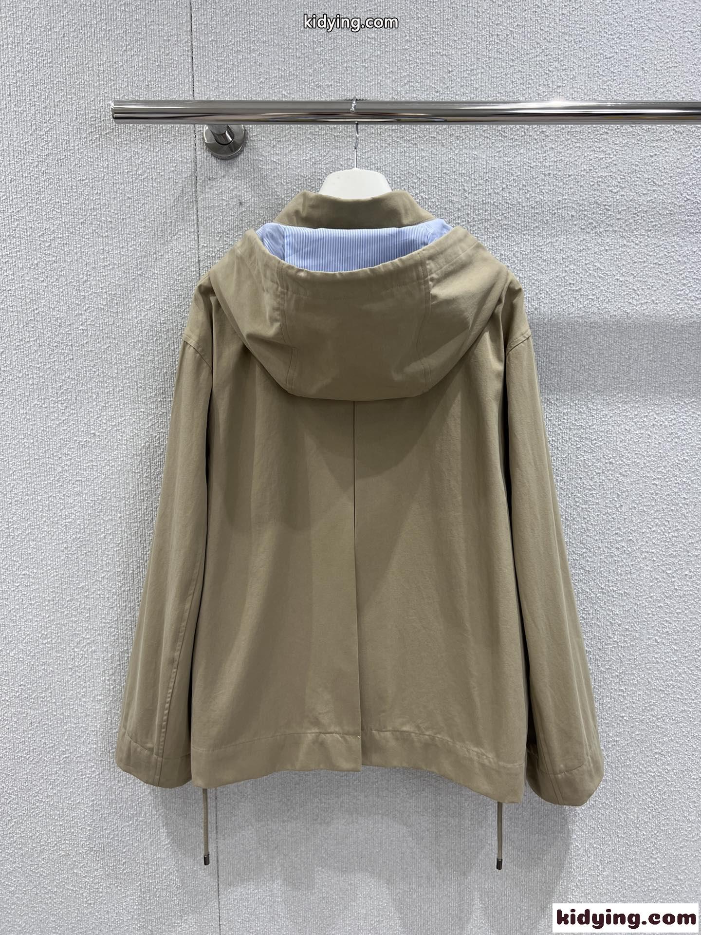 カジュアル コットン フーデッド パーカー ロエベ ジャケット コピー レディース-2