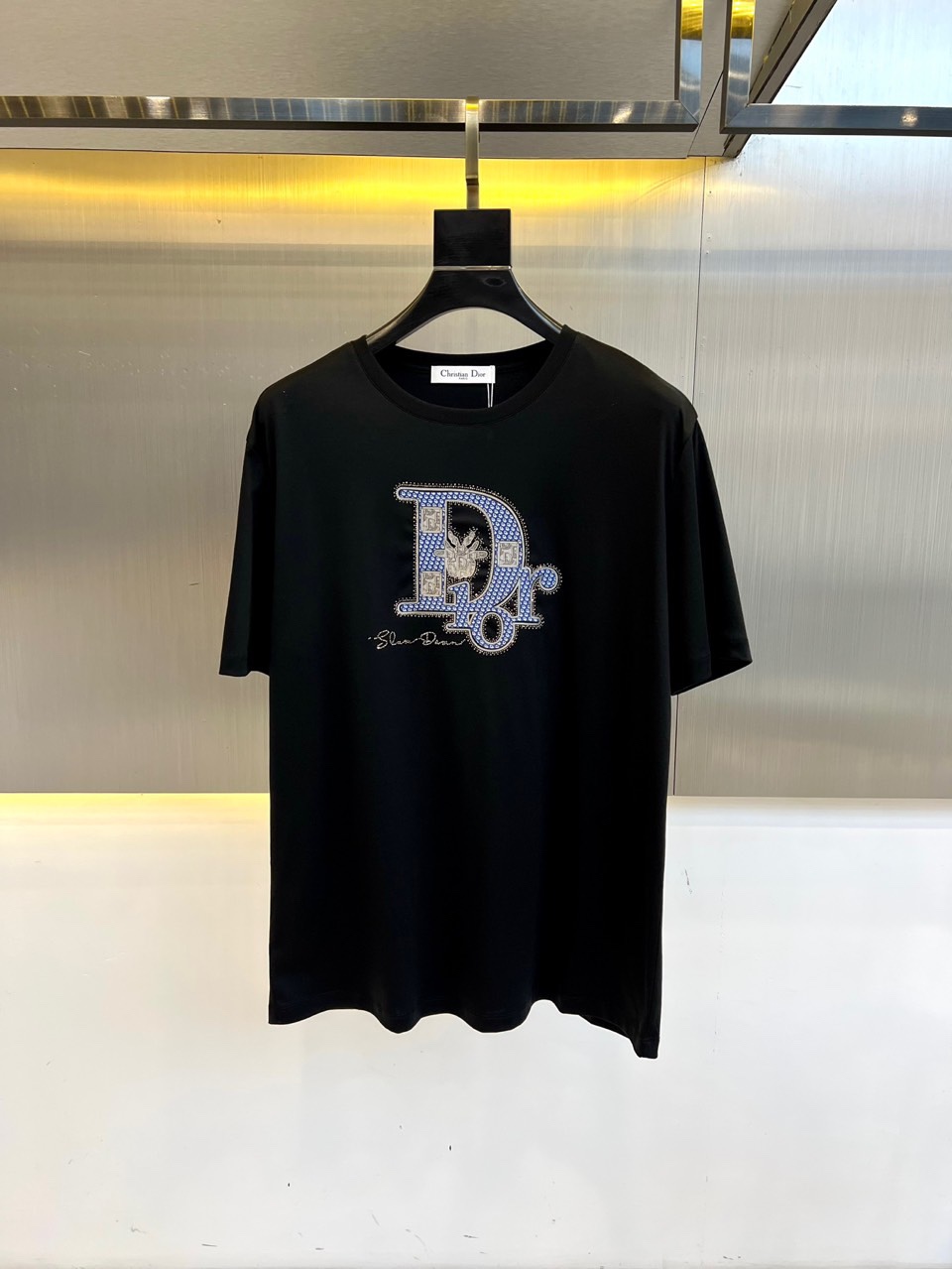 上品 カジュアル コットン ロゴTシャツ クリスチャン・ディオール Tシャツ 偽物 ブラック-0
