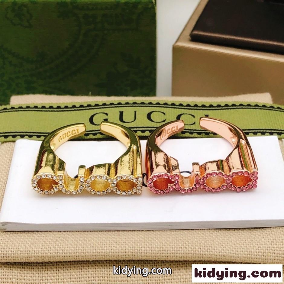 GUCCI ラインストーンロゴ リング グッチ 指輪 スーパーコピー アクセサリー-1