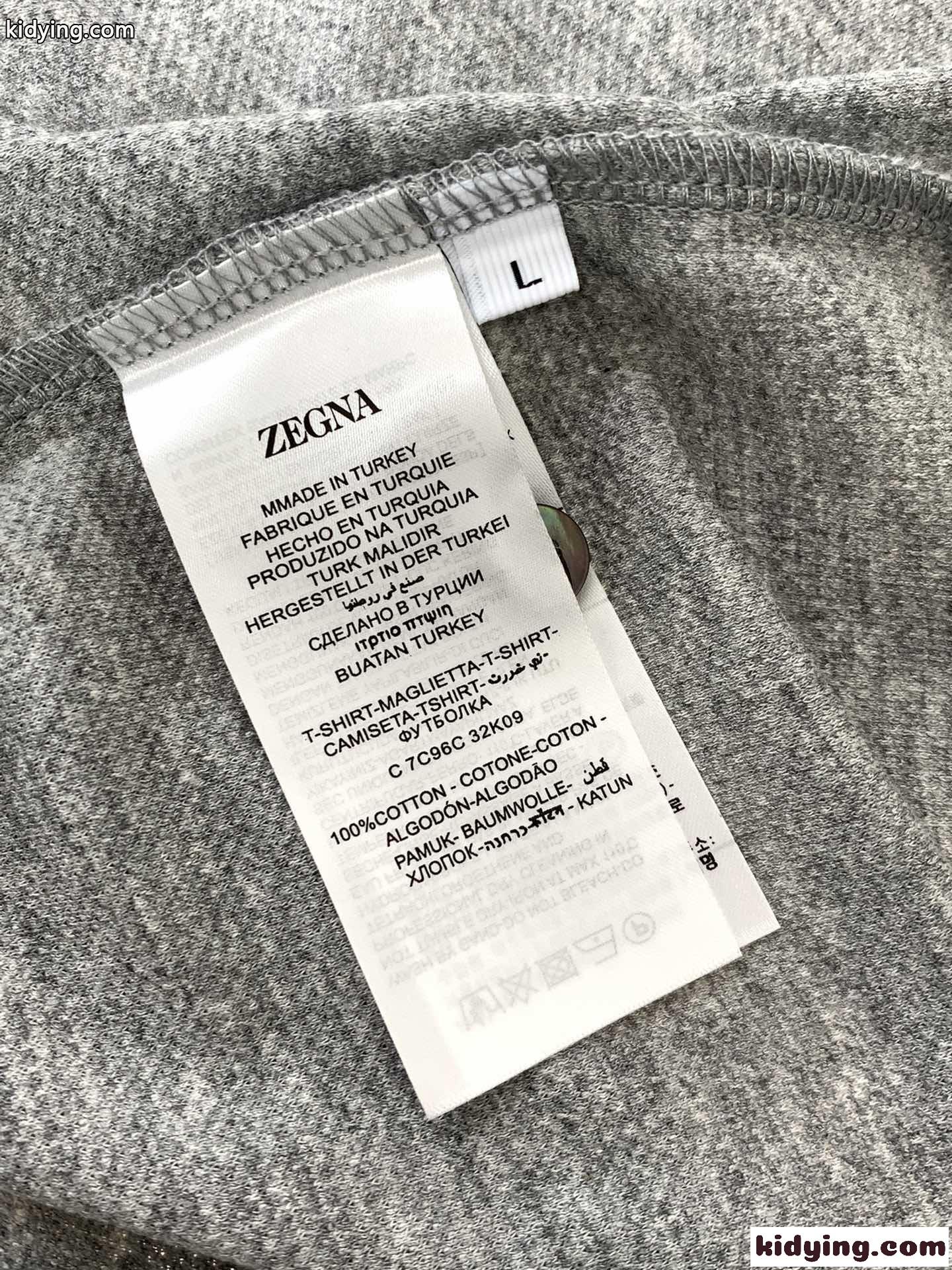 カジュアル コットン 半袖 ポロシャツ エルメネジルド・ゼニア Tシャツ コピー グレー-3