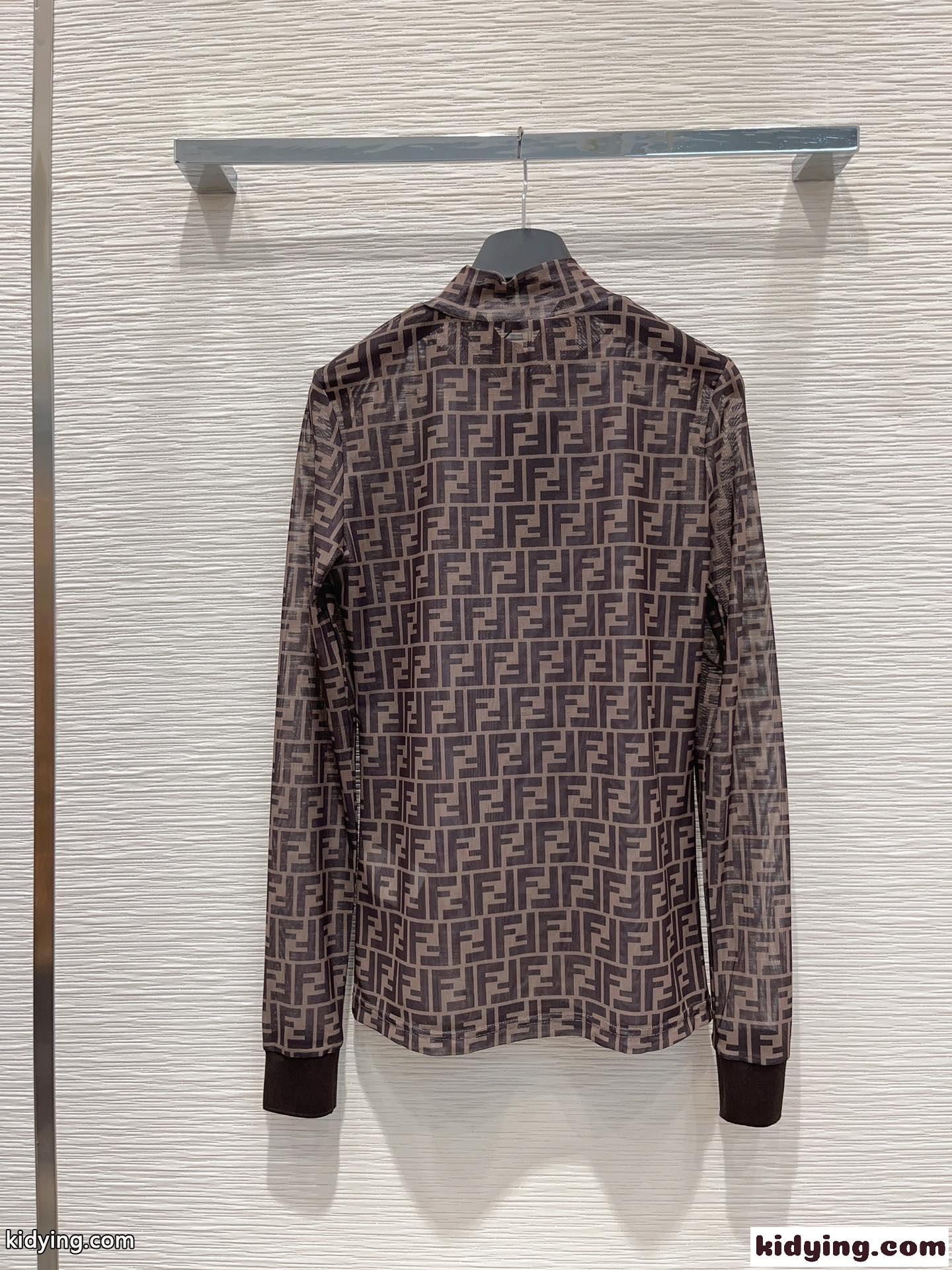 人気 定番 FFロゴ ストレッチ フェンディ Tシャツ コピー レディース 長袖-4