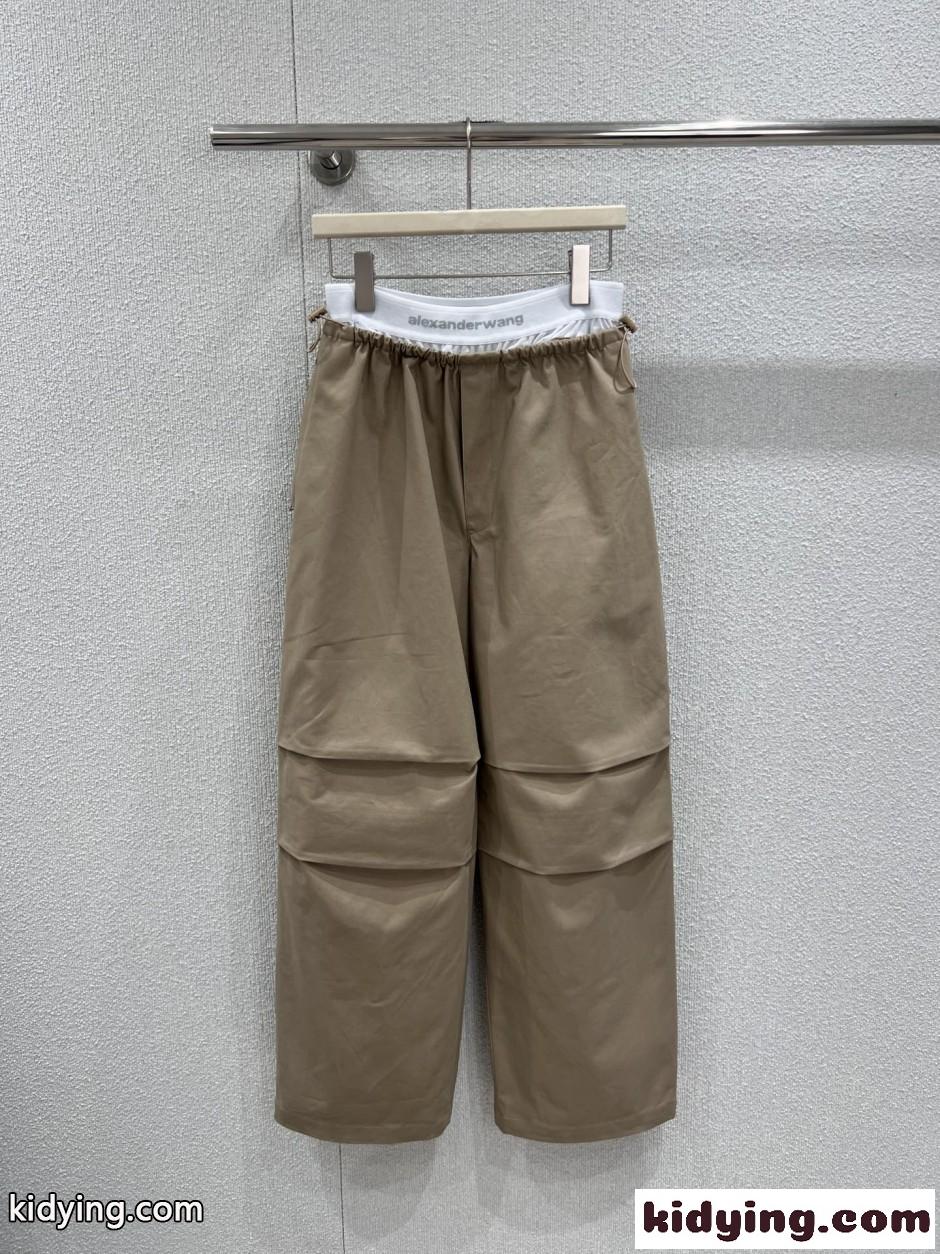 レイヤード風 ロゴウエスト カーゴパンツ アレキサンダーワング パンツ 偽物 カーキ-2