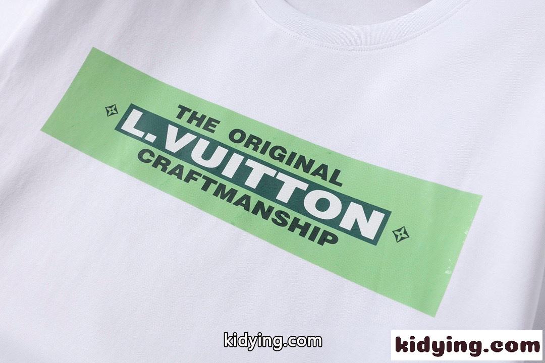 シンプル ロゴ プリント 半袖 柔らかい 快適 クルーネック ルイ・ヴィトン tシャツ コピー トップス-3