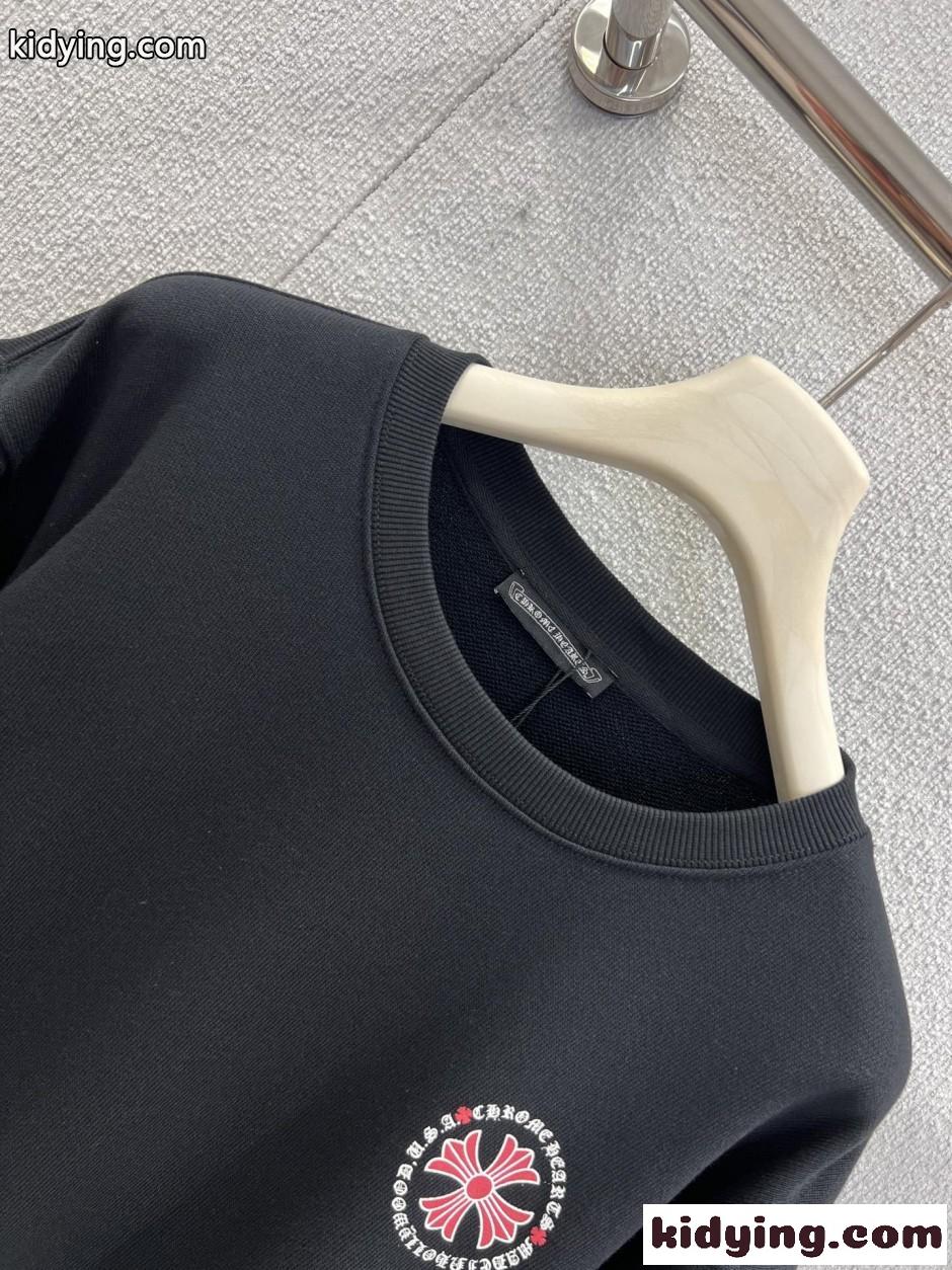 クロムハーツ Tシャツ 偽物 スタイリッシュ プリント コットン スウェットシャツ ブラック-2
