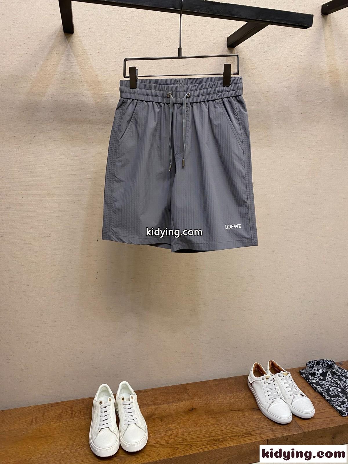 シンプル 洗練された ロゴ ショートパンツ ロエベ パンツ 偽物 グレー-1