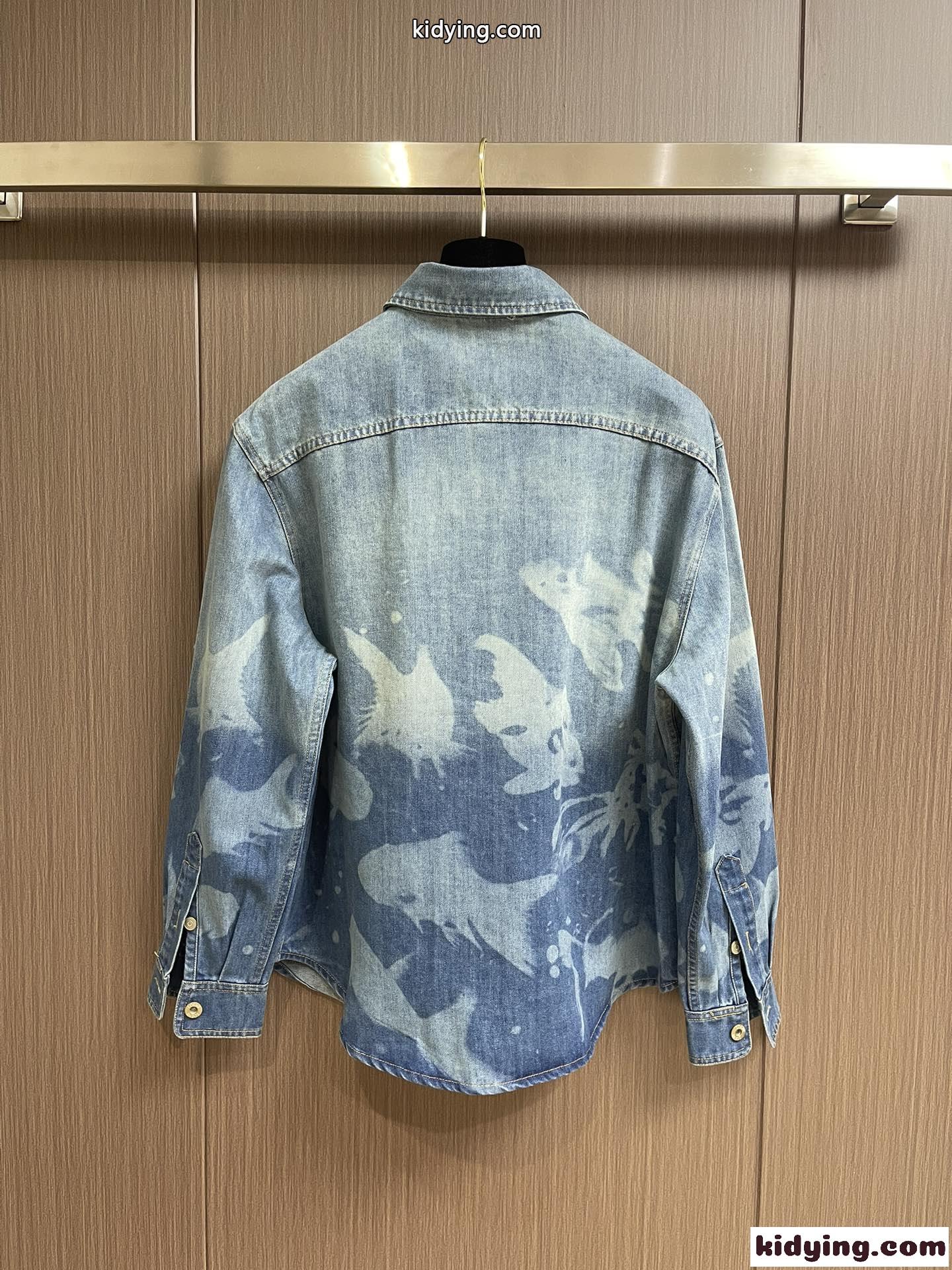 フィッシュ オーバーシャツ デニム ロエベ シャツ コピー メンズ ファッション-1
