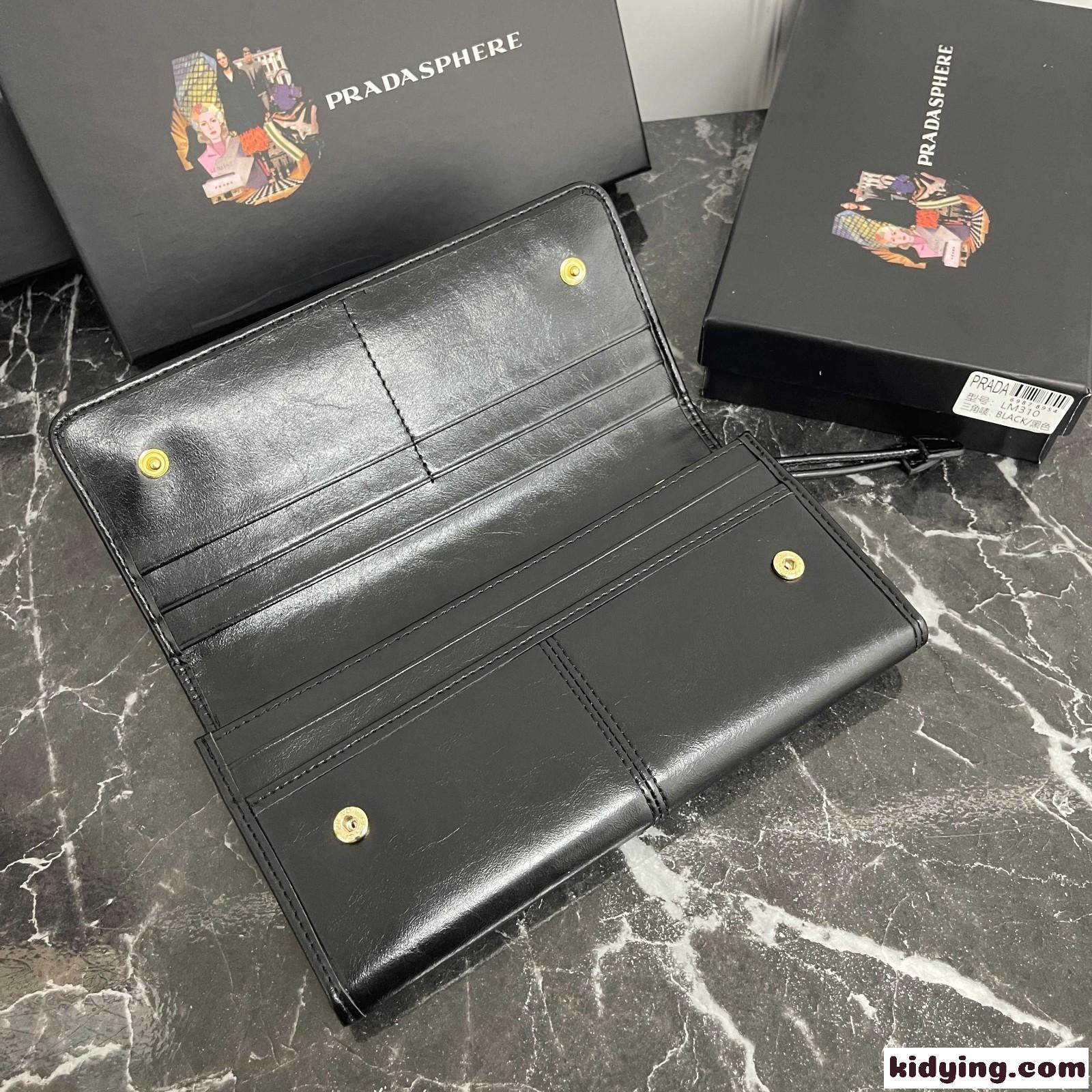 洗練された 上品 長財布 プラダ 財布 コピー ユニセックス ブラック-2