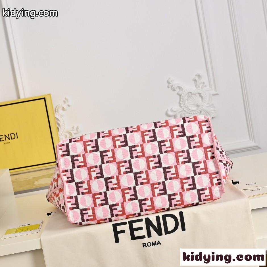 ロール ラージ リバーシブル トートバッグ フェンディ バッグ コピー ピンク-5