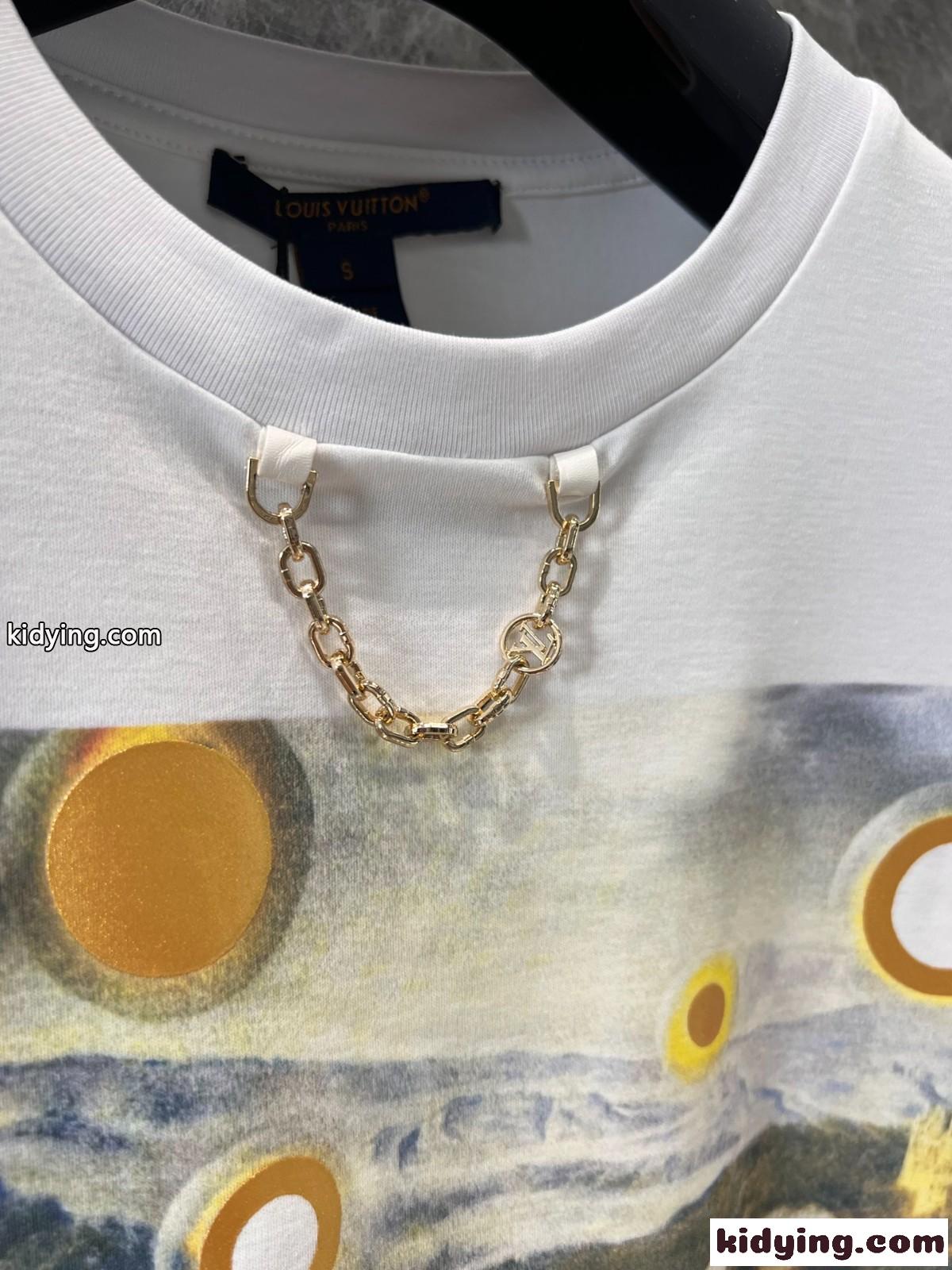 Louis Vuitton x Laurent Grasso プリントTシャツ コピー コットン クロップド丈-3