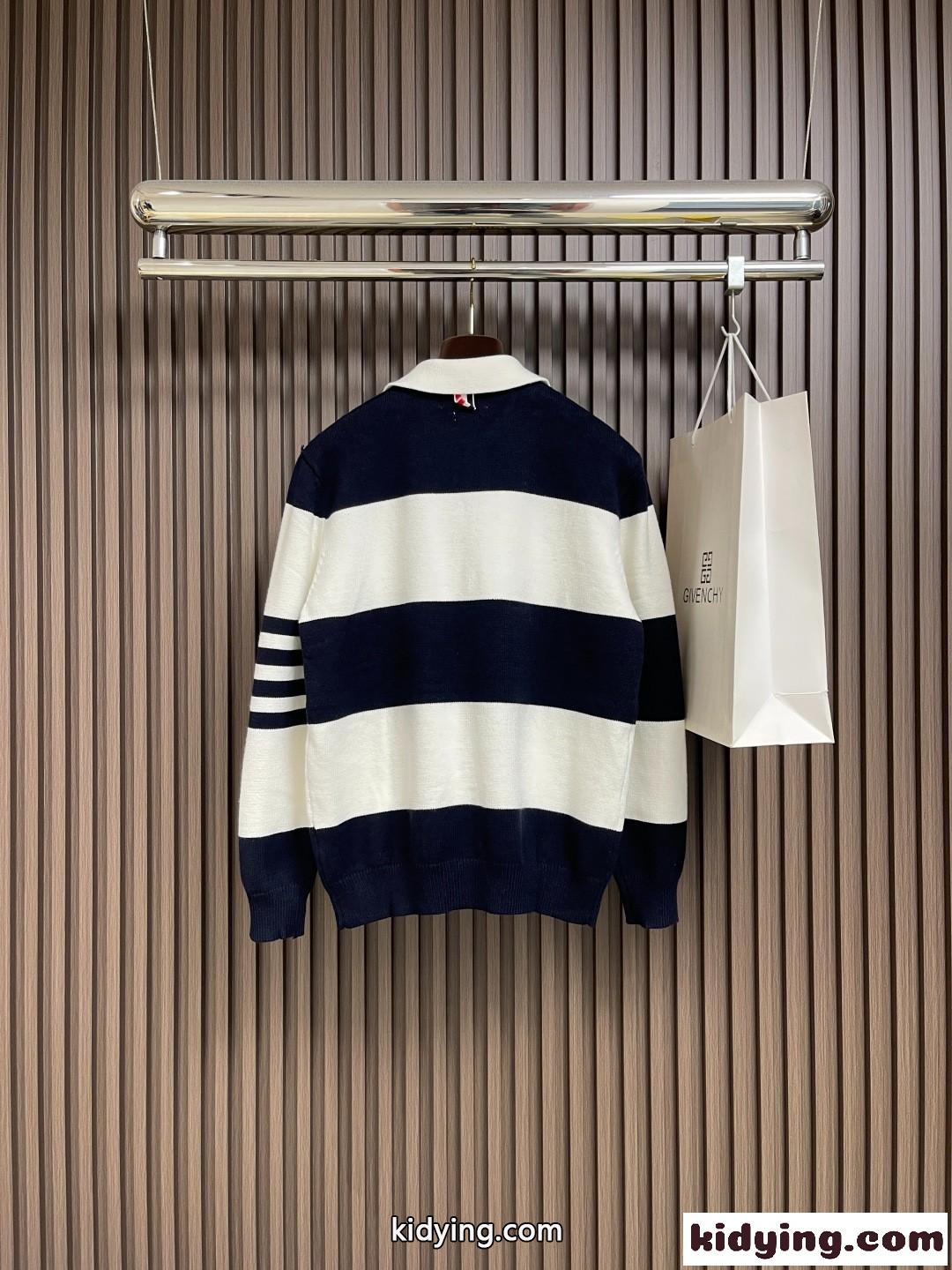 カジュアル 上品 コットン ニットポロ トムブラウン ニット 偽物 ユニセックス-1