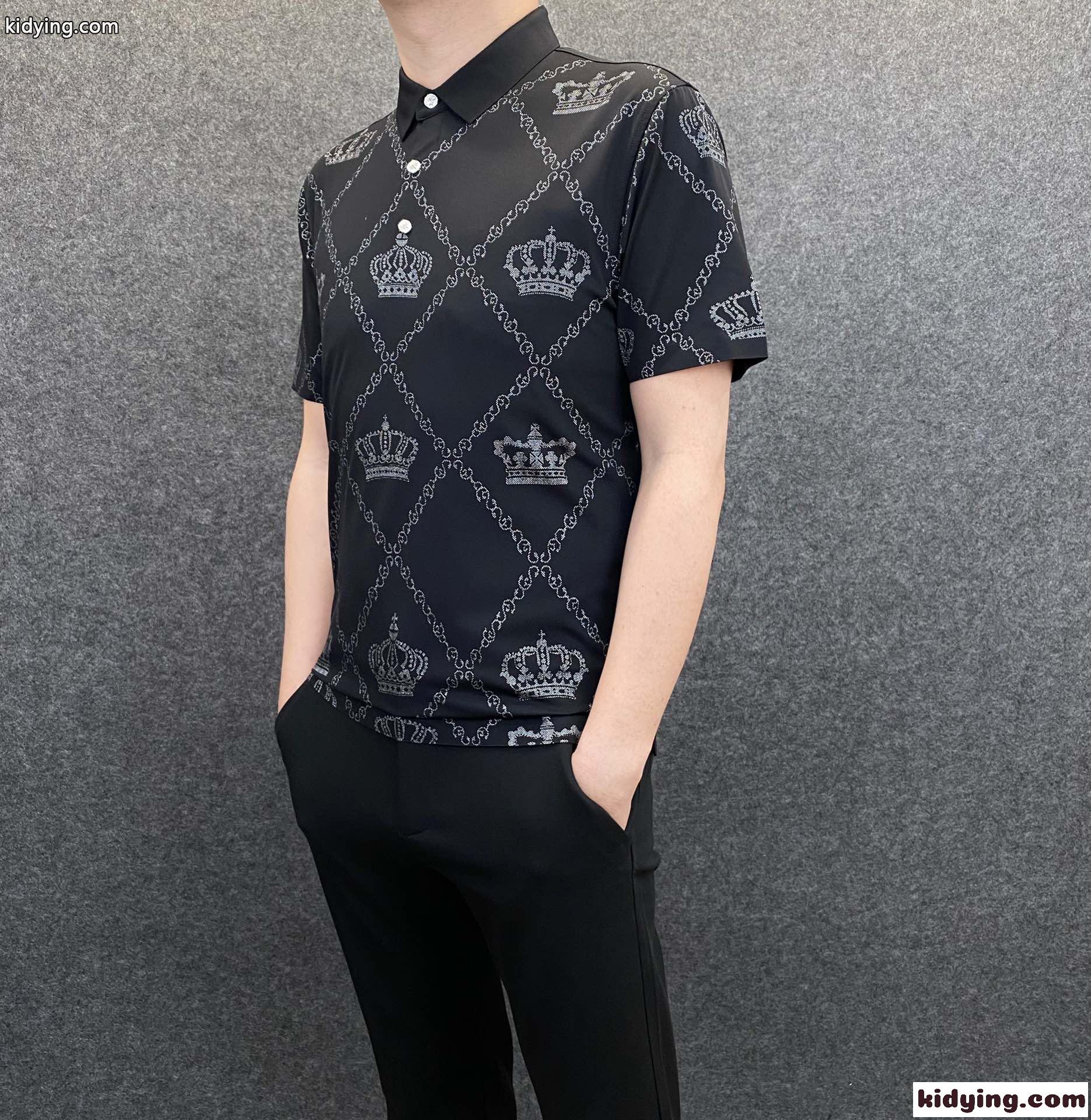 着心地いい ポロシャツ カジュアル 春夏 新作 ドルチェ&ガッバーナ Tシャツ コピー 半袖 おしゃれ ホワイト ブラック-1