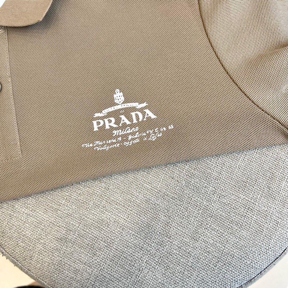 定番 コットンピケ ポロシャツ プラダ Tシャツ 偽物 半袖 トップス カーキ-2
